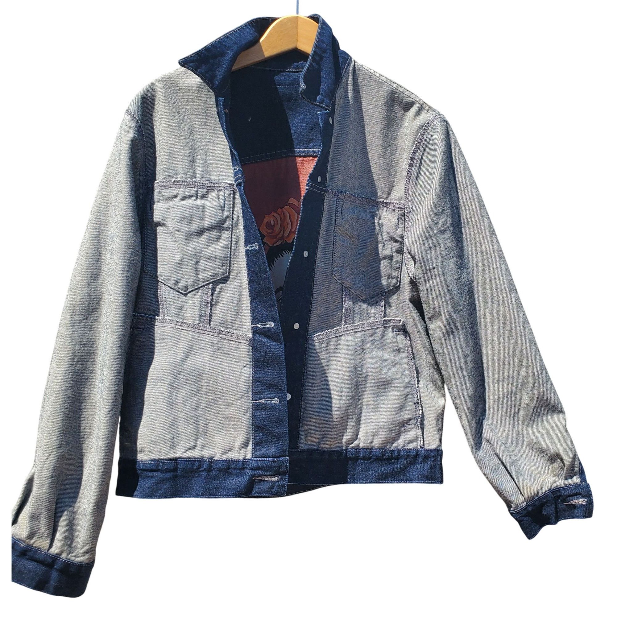 Handmade Frida Kahlo Y2K Portrait Denim Trucker Jacket Hand Painted W Size L / US 10 / IT 46 - 7 Thumbnail