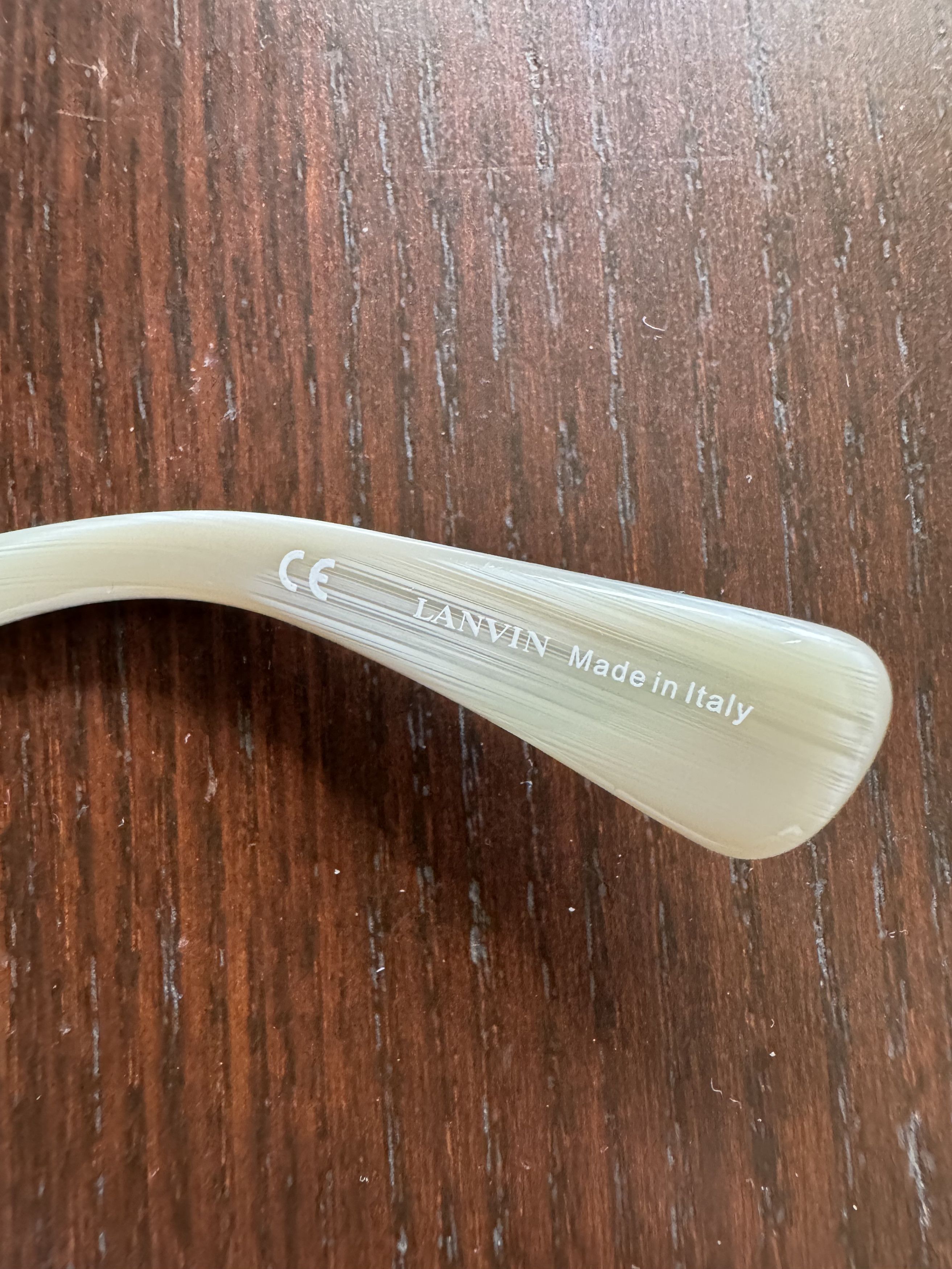 Lanvin Lanvin '00s Ivory Horn Gunmetal Crystal Oversized Sunglasses Size ONE SIZE - 4 Thumbnail