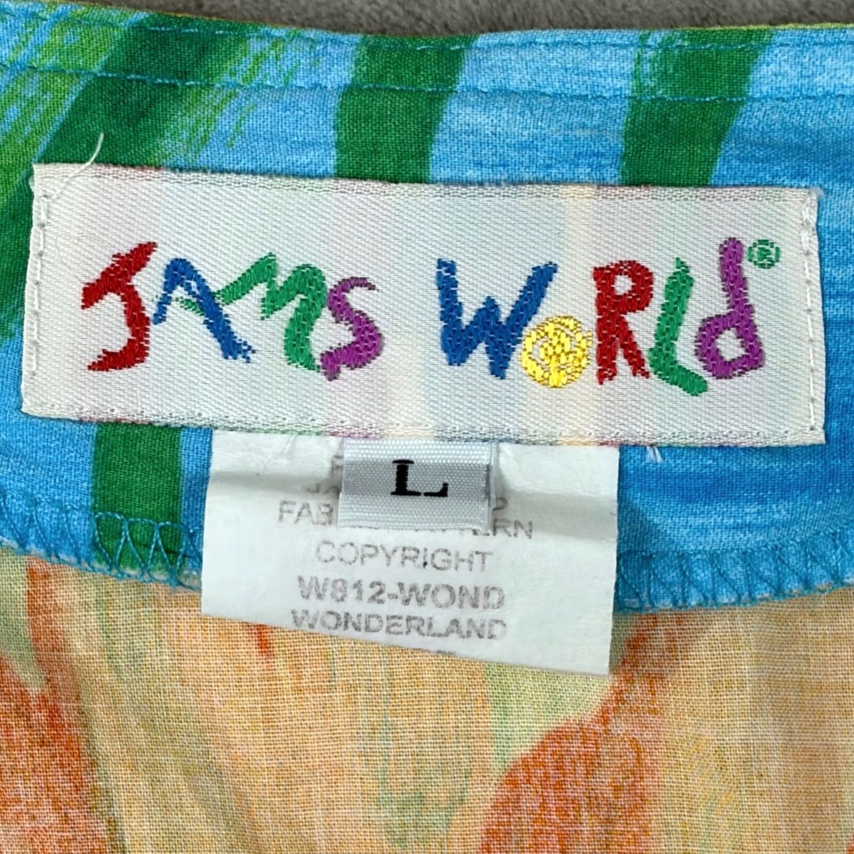 Jams World VINTAGE Jams World Wonderland Floral Wrap Skirt Blue Orange Rayon Made in Hawaii Large Size 36" / US 14 / IT 50 - 5 Thumbnail