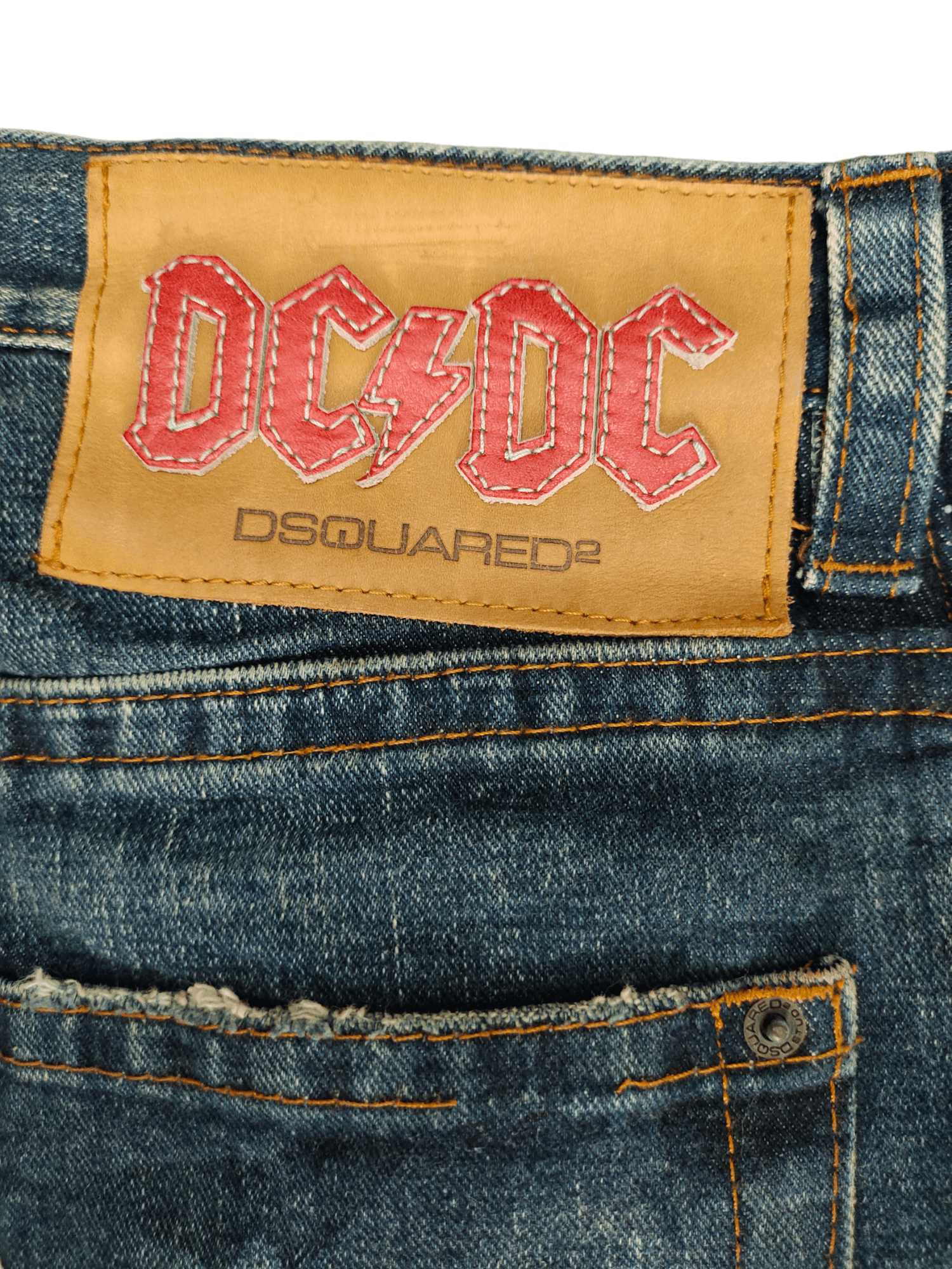 Dsquared2 Dsquared2 Leather Craft Patchwork Denim Jeans Size US 33 - 16 Thumbnail