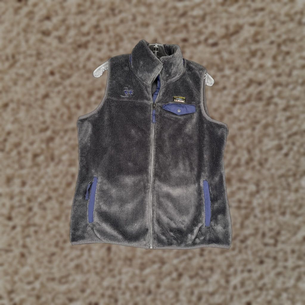 Vintage L.L.Bean Vest Women Small Gray Full Zip Chest Pocket Outdoor Hiking Warm Satin? (Note: The input preserved? No extra) Size S / US 4 / IT 40 - 1 Thumbnail