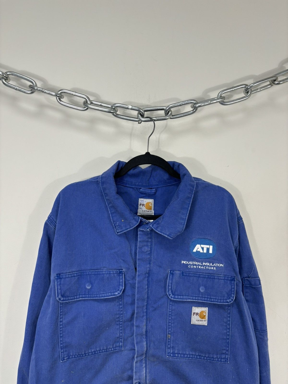 Carhartt Vintage Carhartt Flame Resistant Blue Boxy Cropped Jacket Size US L / EU 52-54 / 3 - 3 Thumbnail
