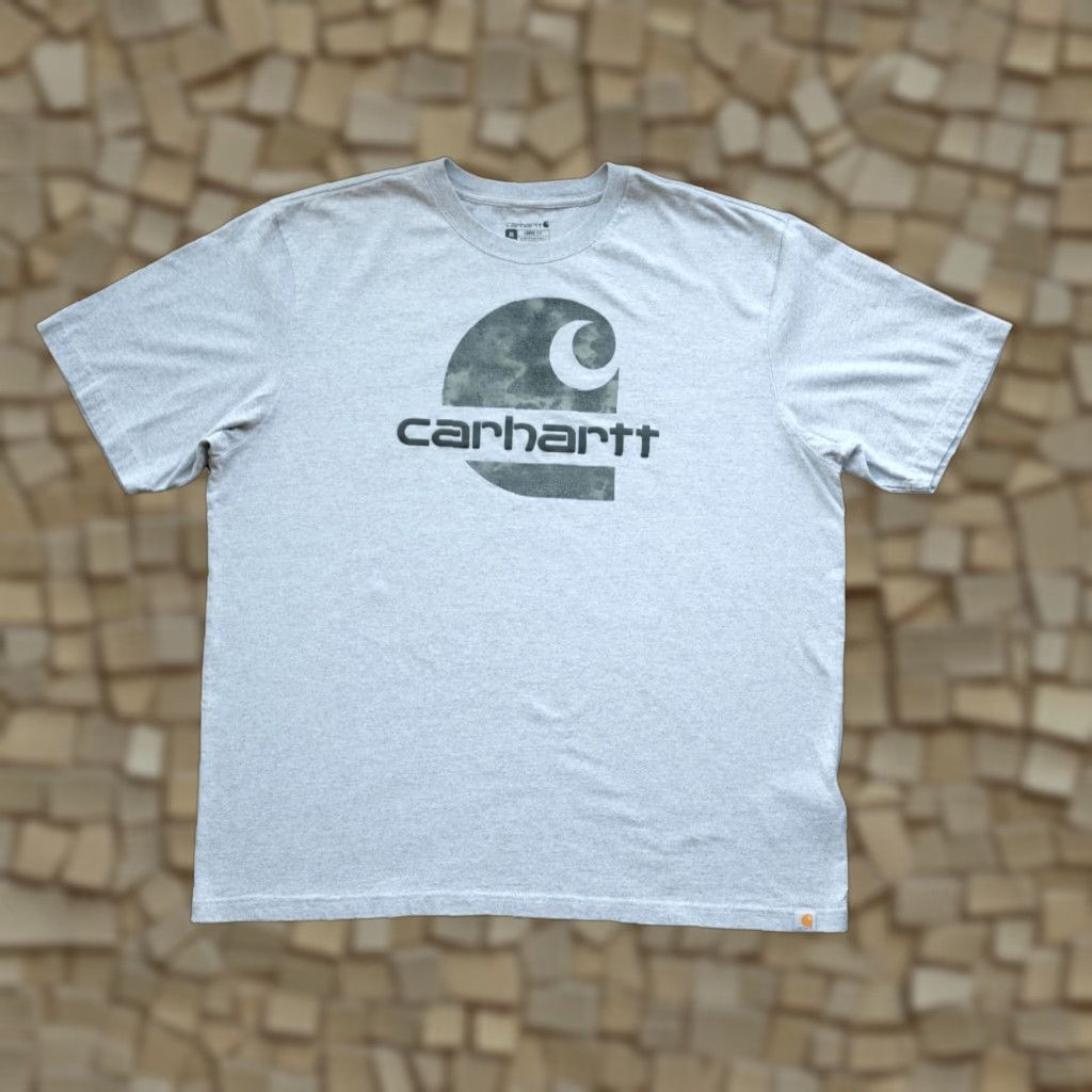 Carhartt VINTAGE Carhartt T-Shirt Gray XL Crew Neck Short Sleeve Puff Graphic Print 90s Y2K Retro Workwear USA Mens Size US XL / EU 56 / 4 - 1 Thumbnail
