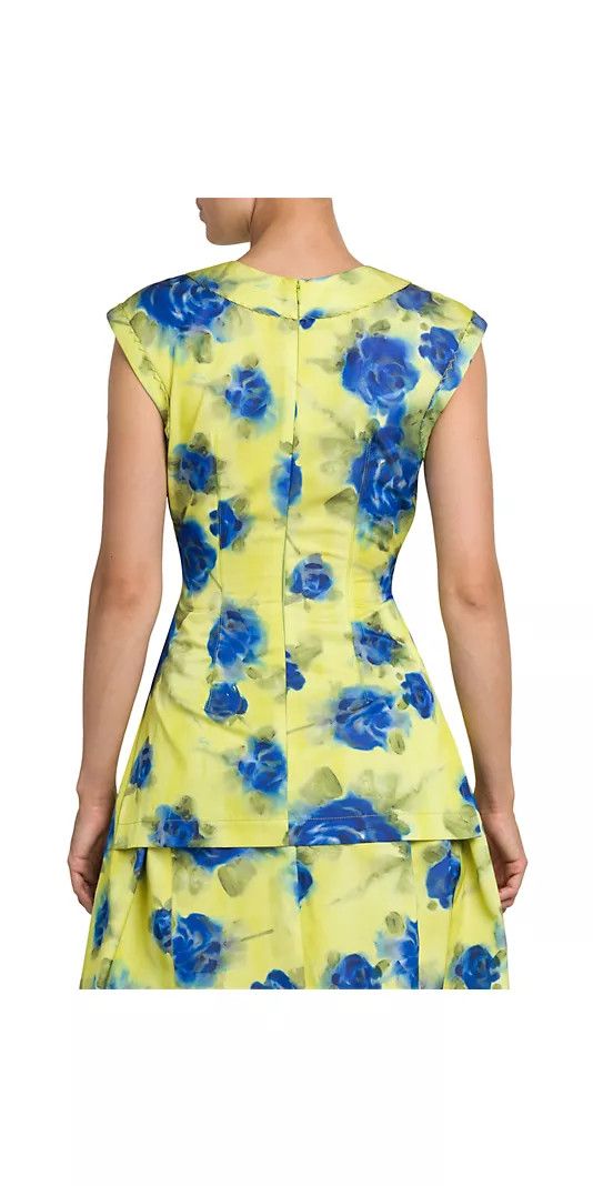 Marni oc11z0525 Floral Cotton Blend Blouse in Multicolor Size XL / US 12-14 / IT 48-50 - 4 Thumbnail