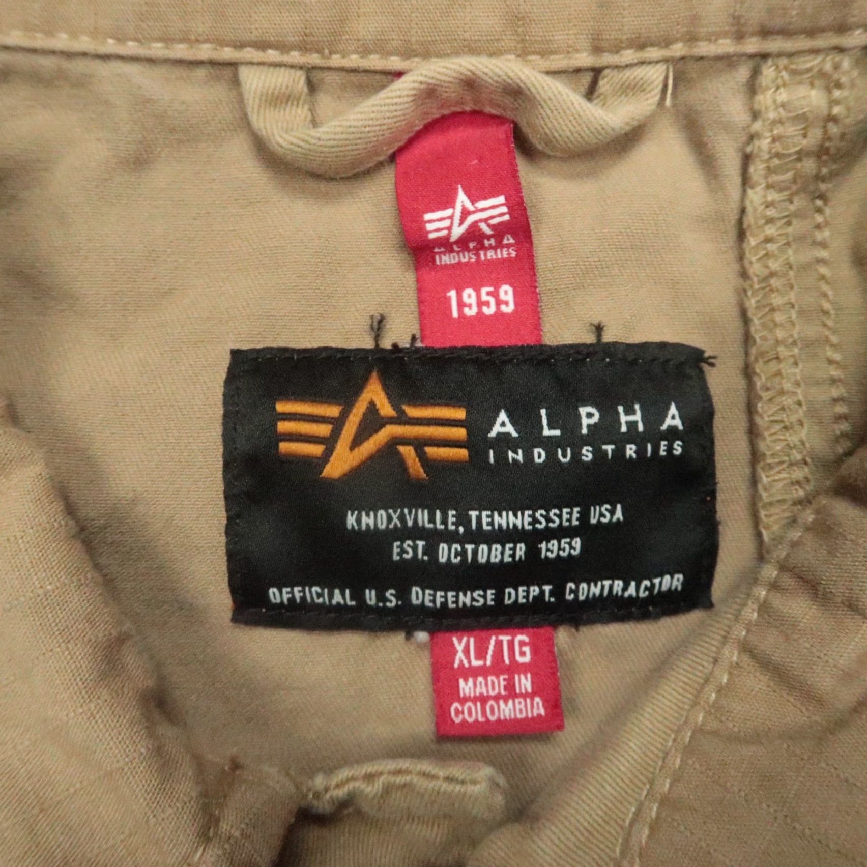 Alpha Industries VINTAGE Alpha Industries Jacket Mens XL Khaki Mixed Media Military Jacket Size US XL / EU 56 / 4 - 3 Thumbnail