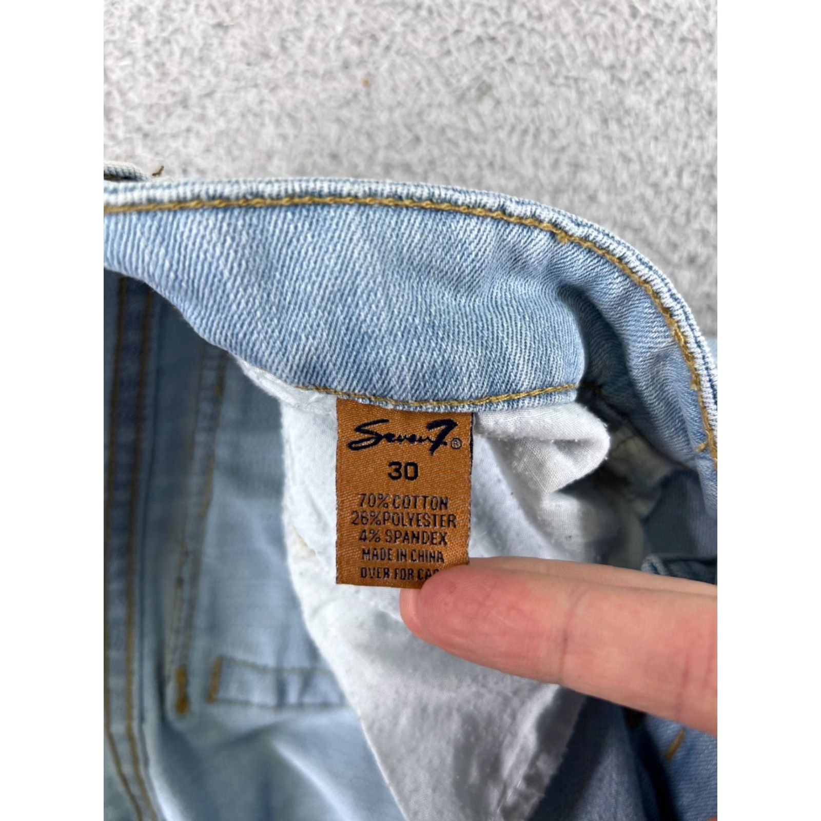 Vintage Seven7 Jeans Women 30 Blue Denim Boot Cut Light Wash Distressed 32x32 Size 30" / US 8 / IT 44 - 7 Thumbnail