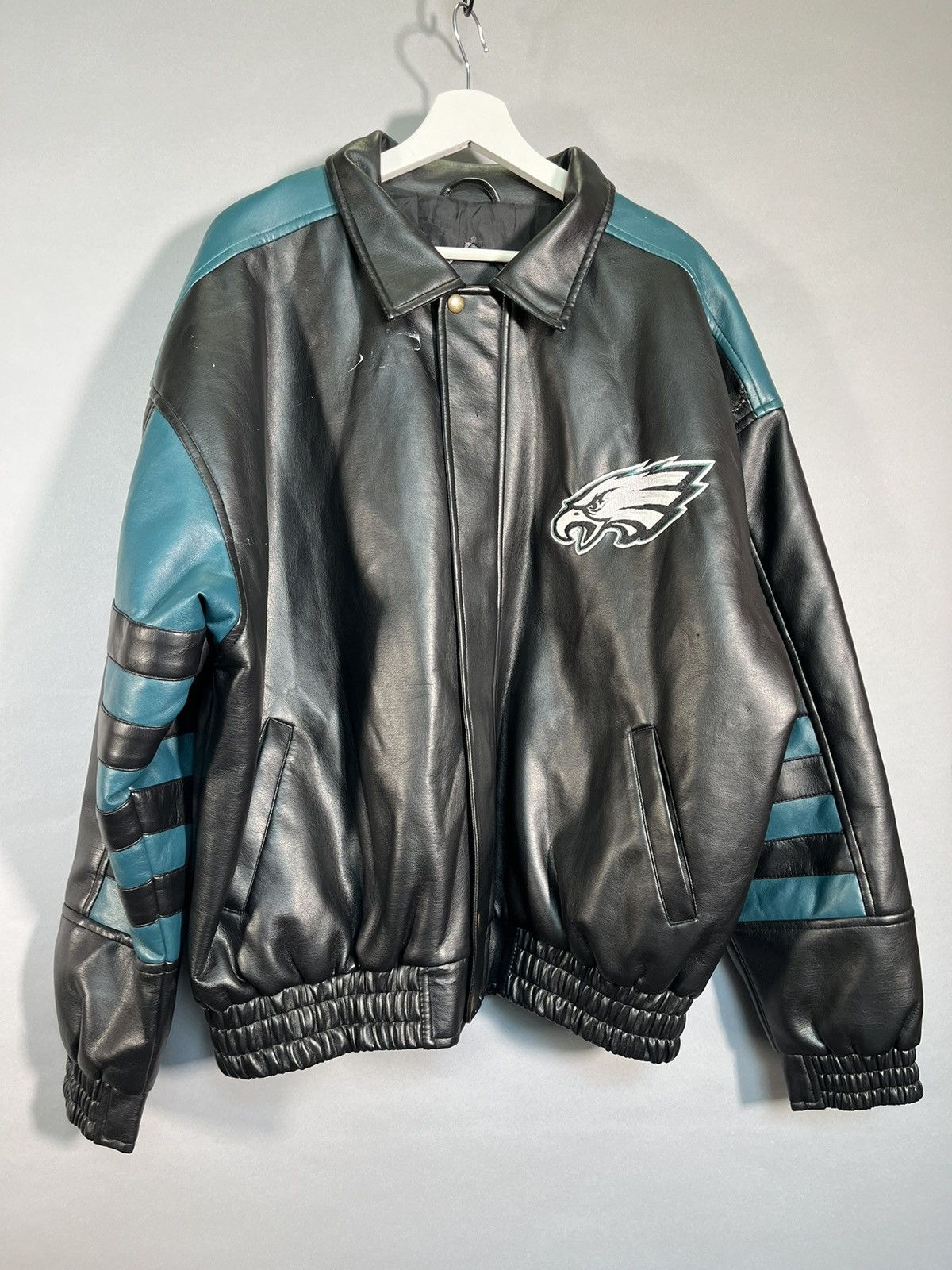 NFL Rare Philadelphia Eagles Embroidered Leather Jacket Size US L / EU 52-54 / 3 - 1 Thumbnail