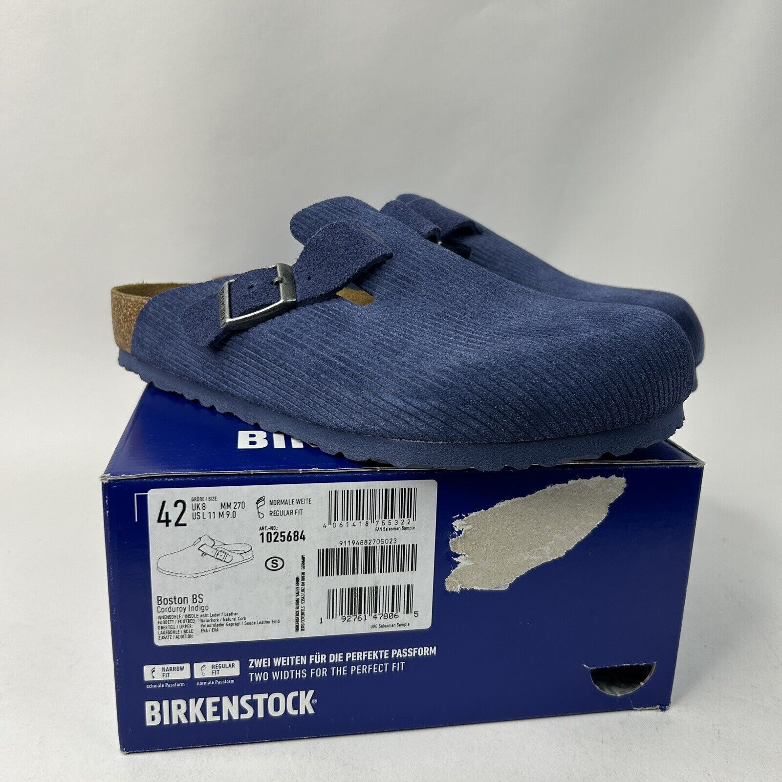 Birkenstock Birkenstock Boston “Corduroy Indigo” 2024 Size US 9 / EU 42 - 1 Thumbnail
