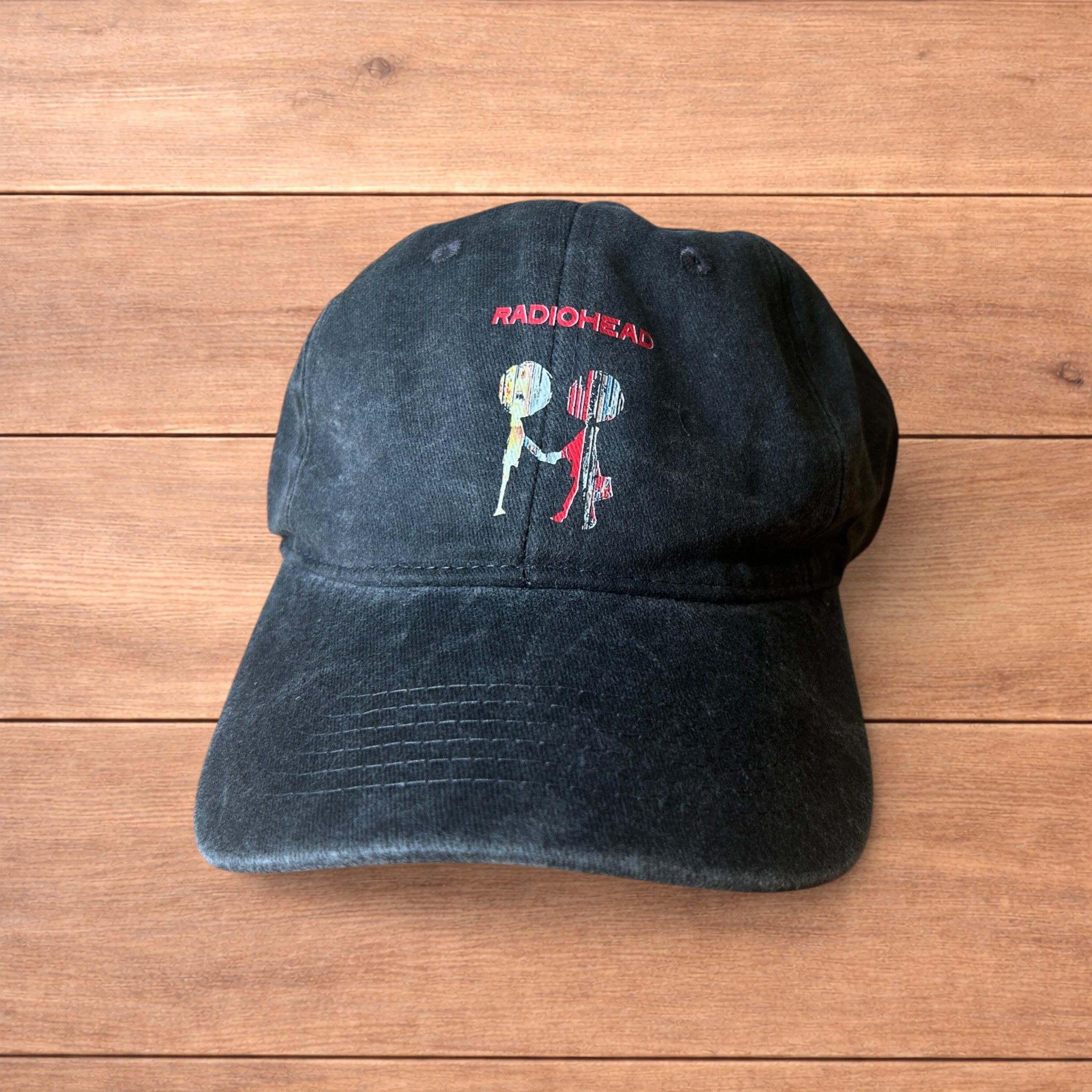 Japanese Brand Vintage style Radiohead cap hat in washed grey. Size ONE SIZE - 3 Thumbnail