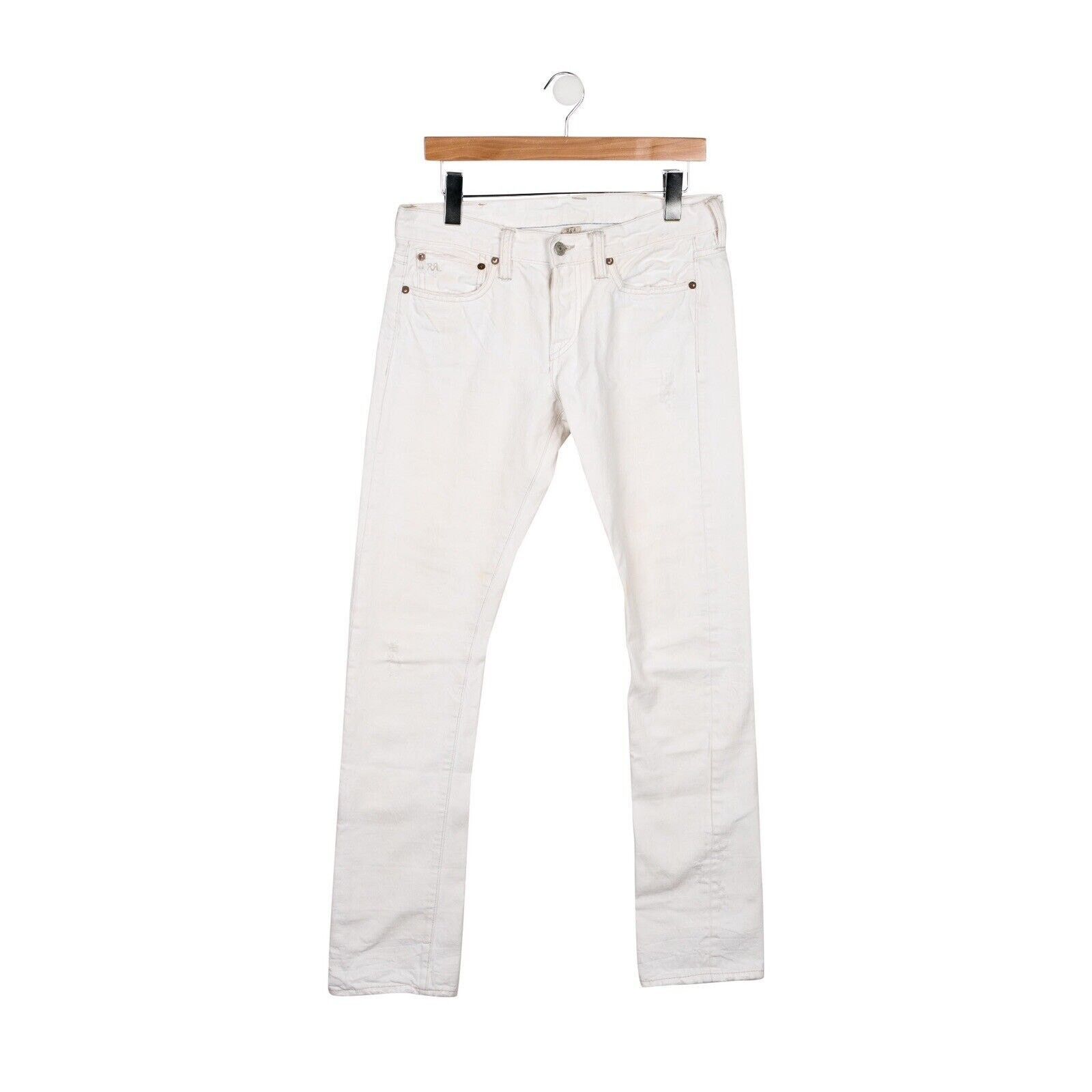 RRL Ralph Lauren RRL Double Ralph Lauren Jeans Size 29x34 White Distressed Size US 29 - 14 Thumbnail