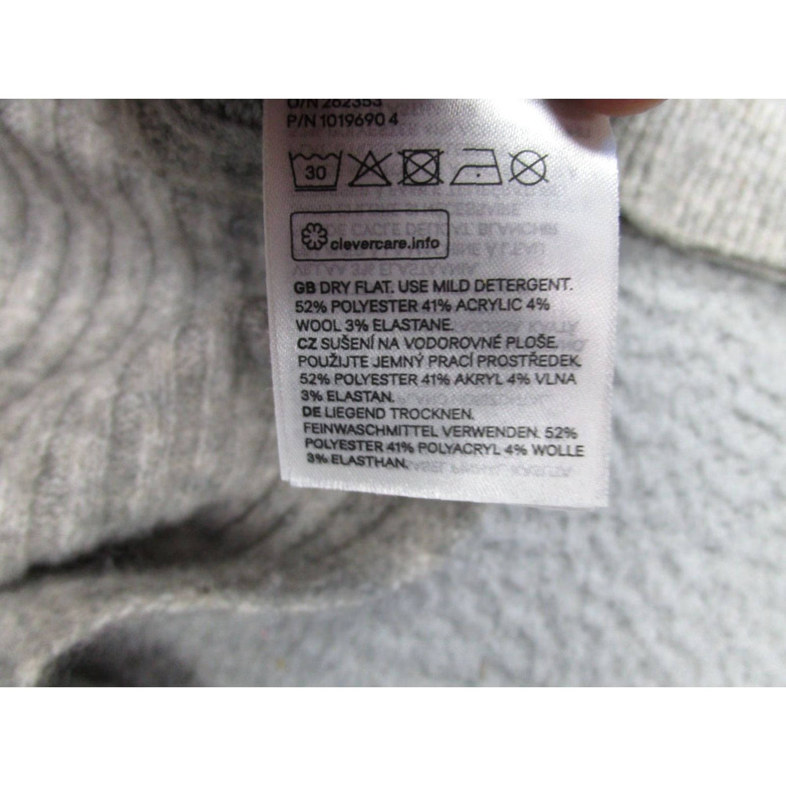 H&M H&M Sweater Womens Large Gray High Neck Ribbed Knit Pullover Oversized Baggy Size L / US 10 / IT 46 - 6 Thumbnail
