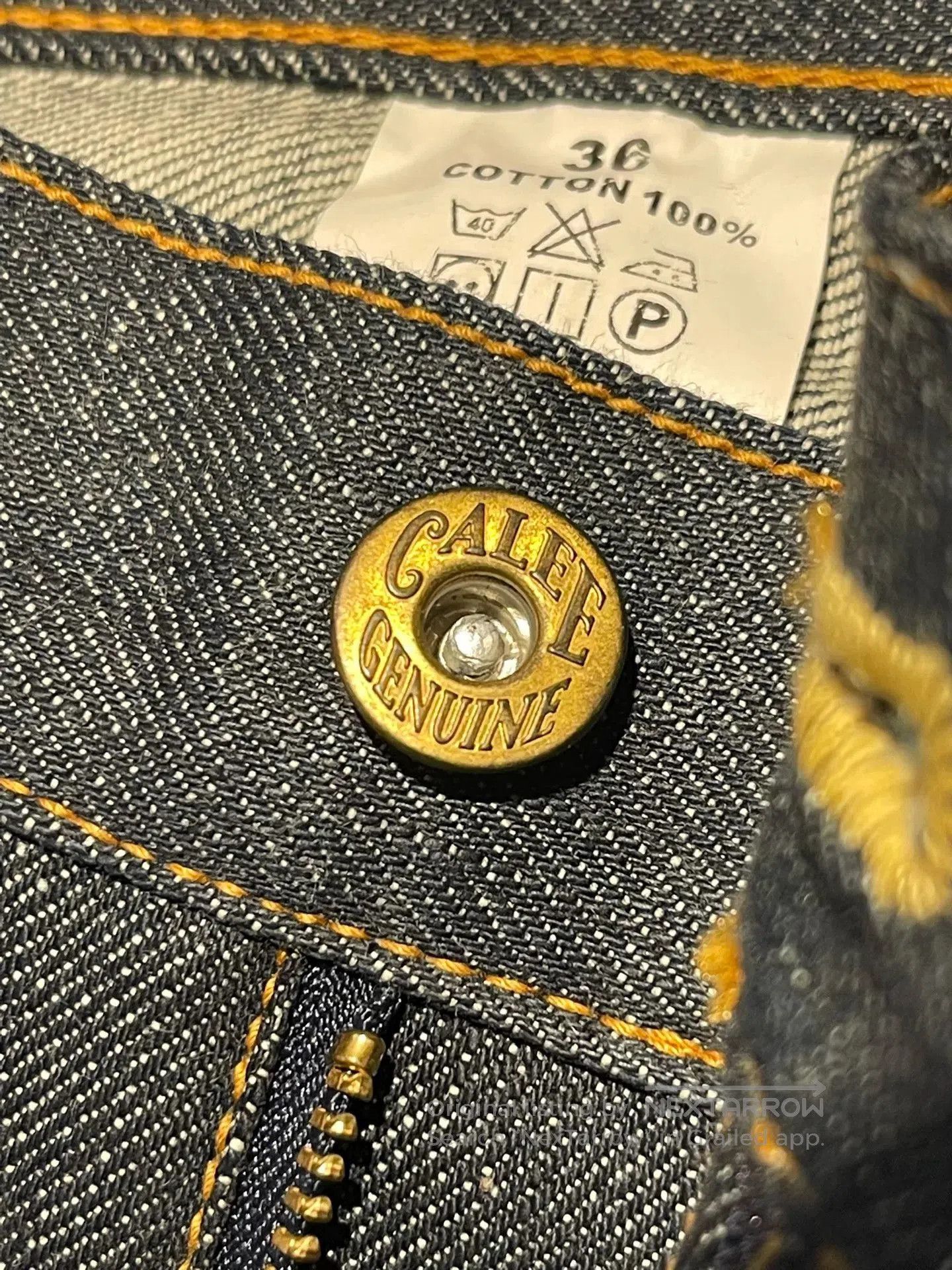 CAYL Calee Paris Button Raw Denim Jeans. Size US 36 / EU 52 - 8 Thumbnail
