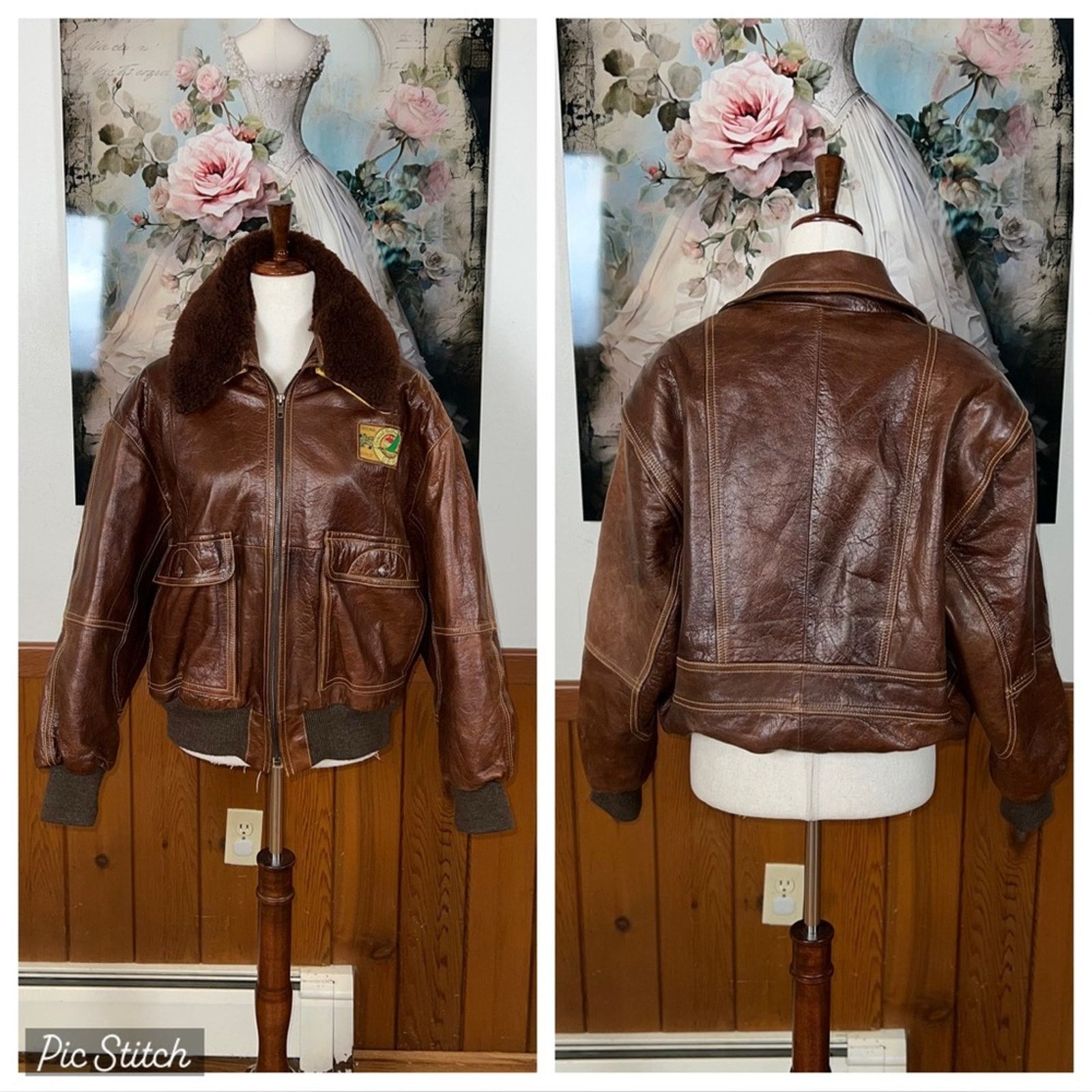 Vintage Fabulous Vintage OBR Leather Bomber Jacket! Size US M / EU 48-50 / 2 - 1 Thumbnail
