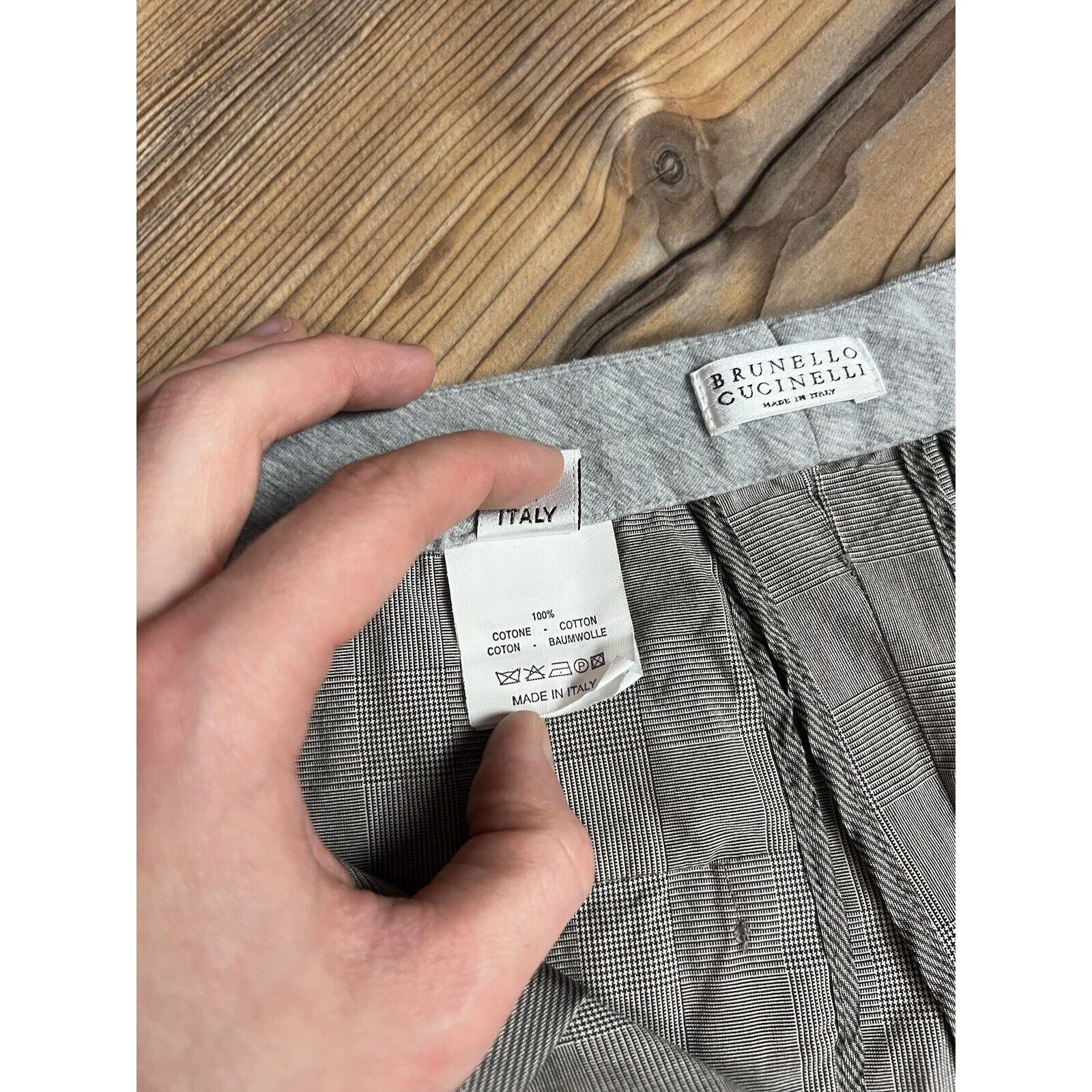 Brunello Cucinelli Brunello Cucinelli Women`s Gray Checked Straight Pants Size Size 27" / US 4 / IT 40 - 14 Thumbnail
