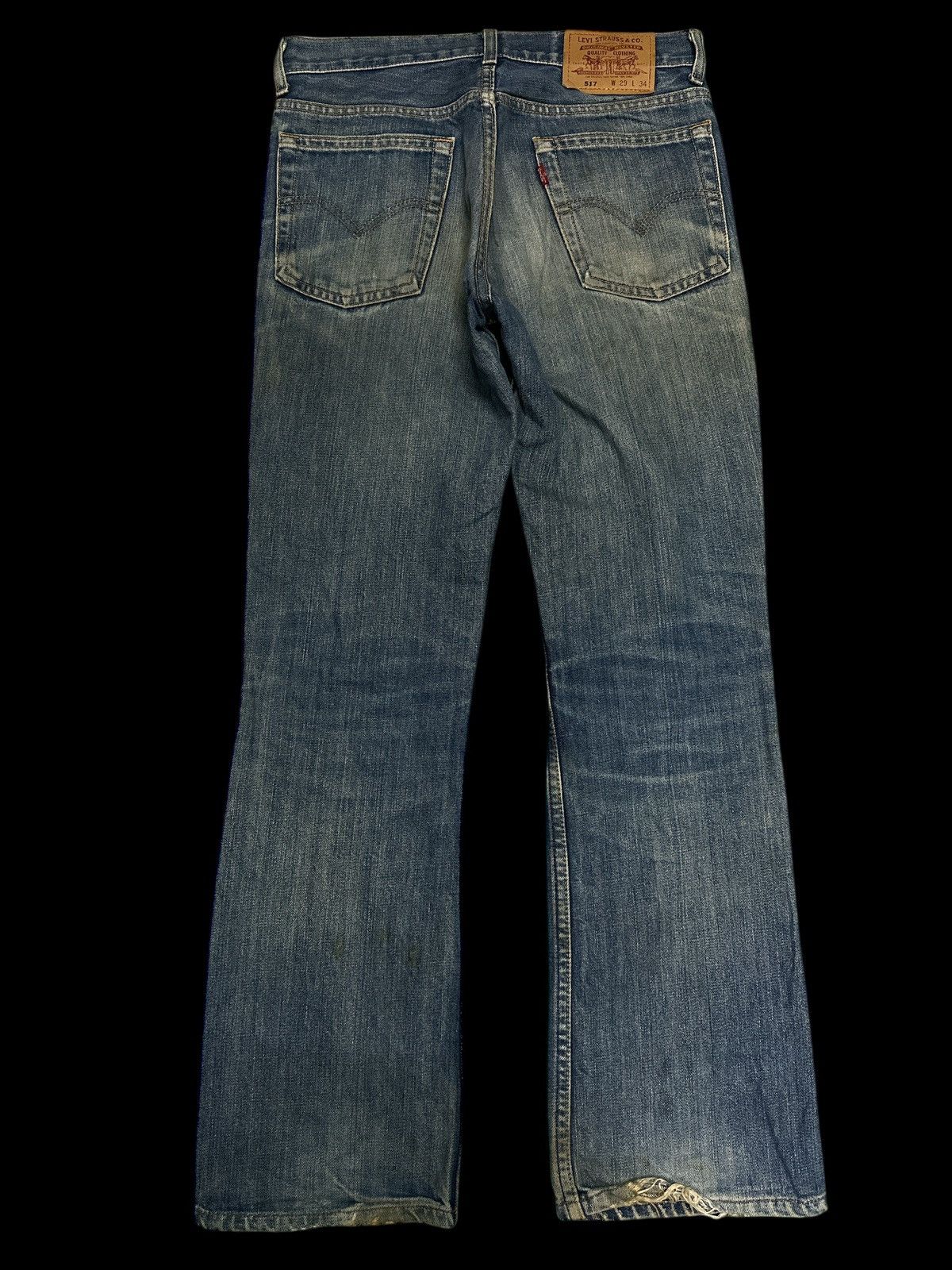 Levi's Vintage Levis💥 Flare Distress Denim Levis 517 Bootcut💥 Size US 30 / EU 46 - 2 Thumbnail