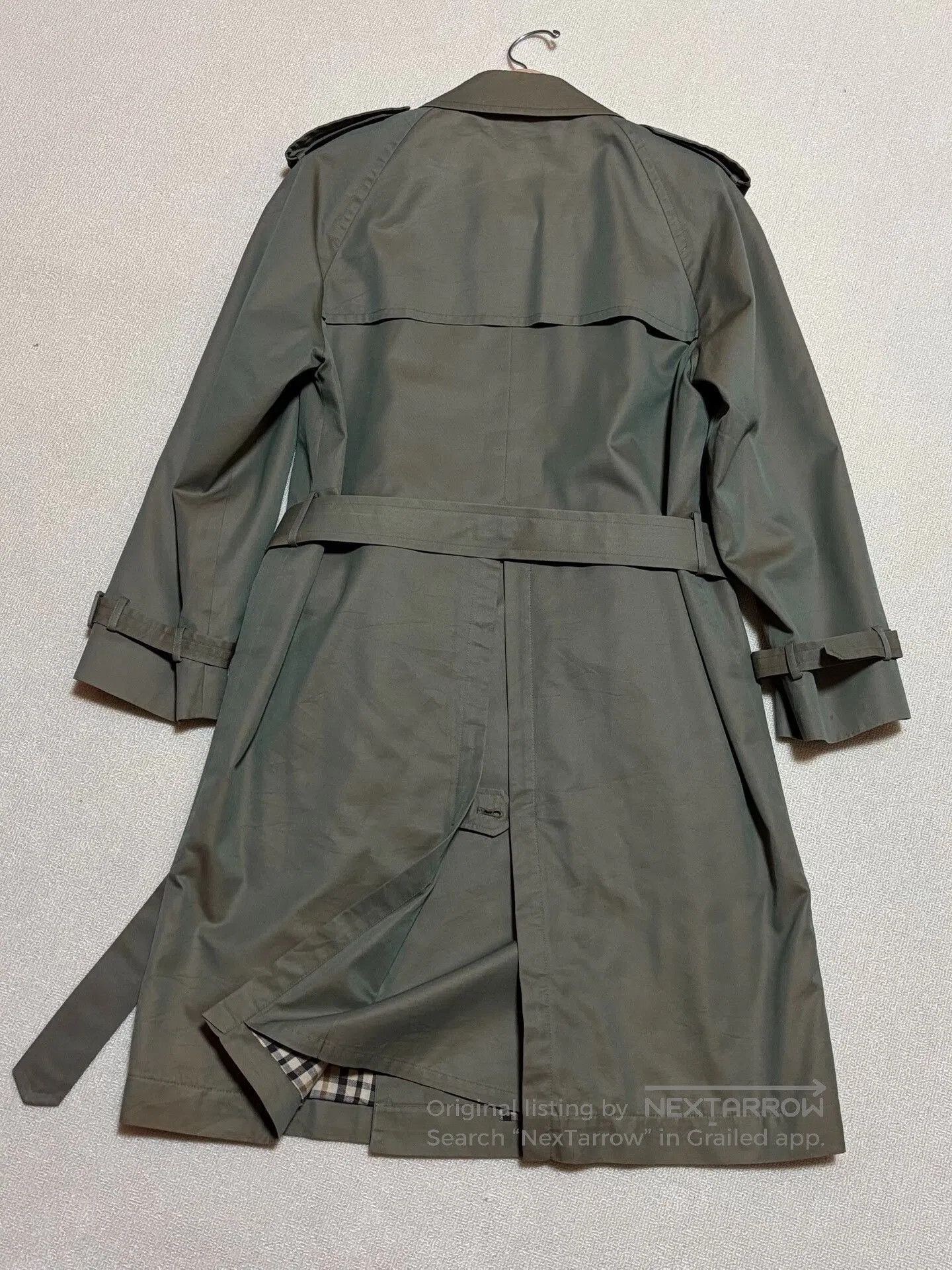 Japanese Brand Vintage Men's Dark Green Double-Breasted Trench Coat. Size US M / EU 48-50 / 2 - 6 Thumbnail