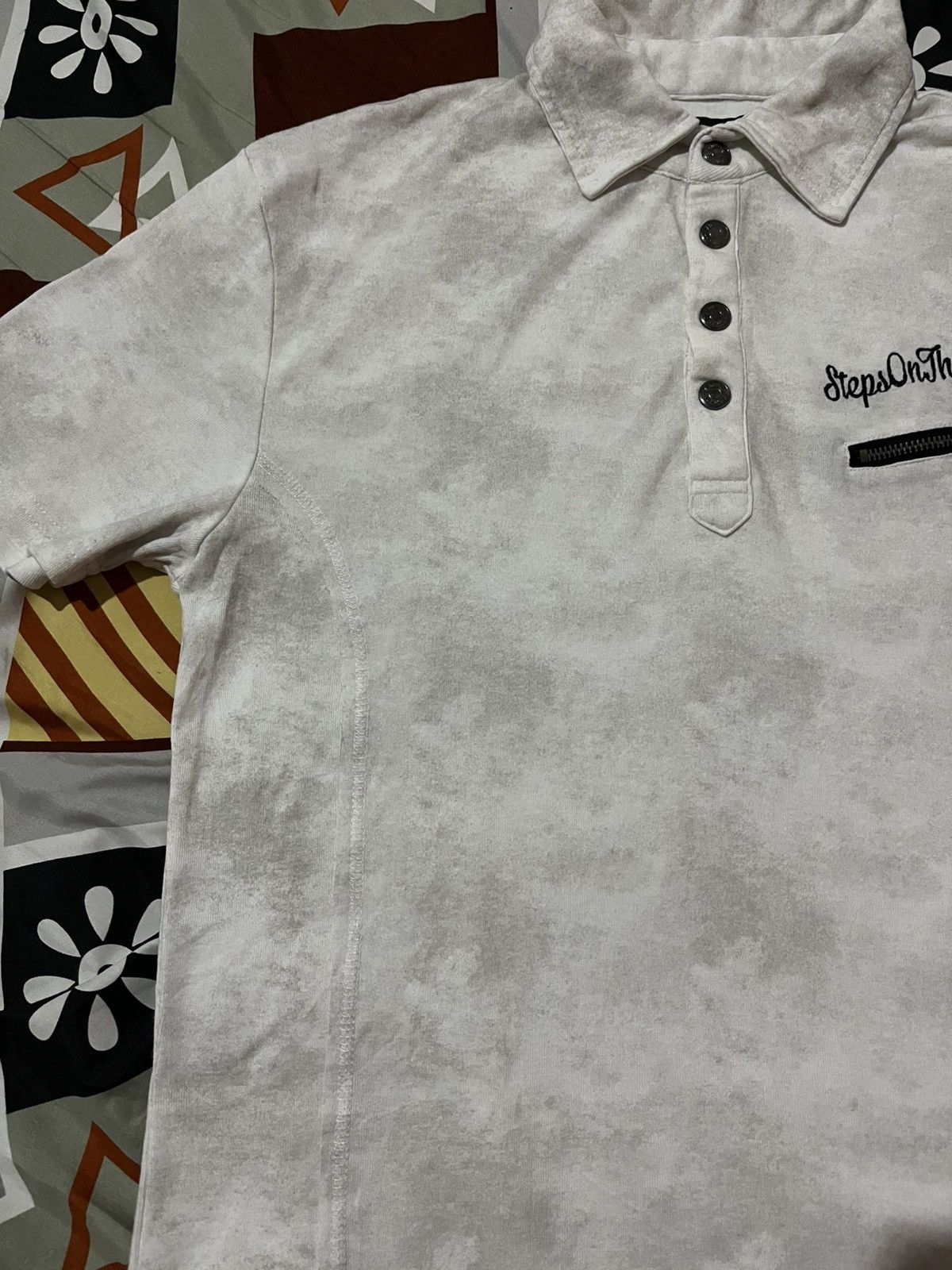 In The Attic × Japanese Brand In The Attic Homme Grey Tie Dye Polo Shirt Size US L / EU 52-54 / 3 - 4 Thumbnail