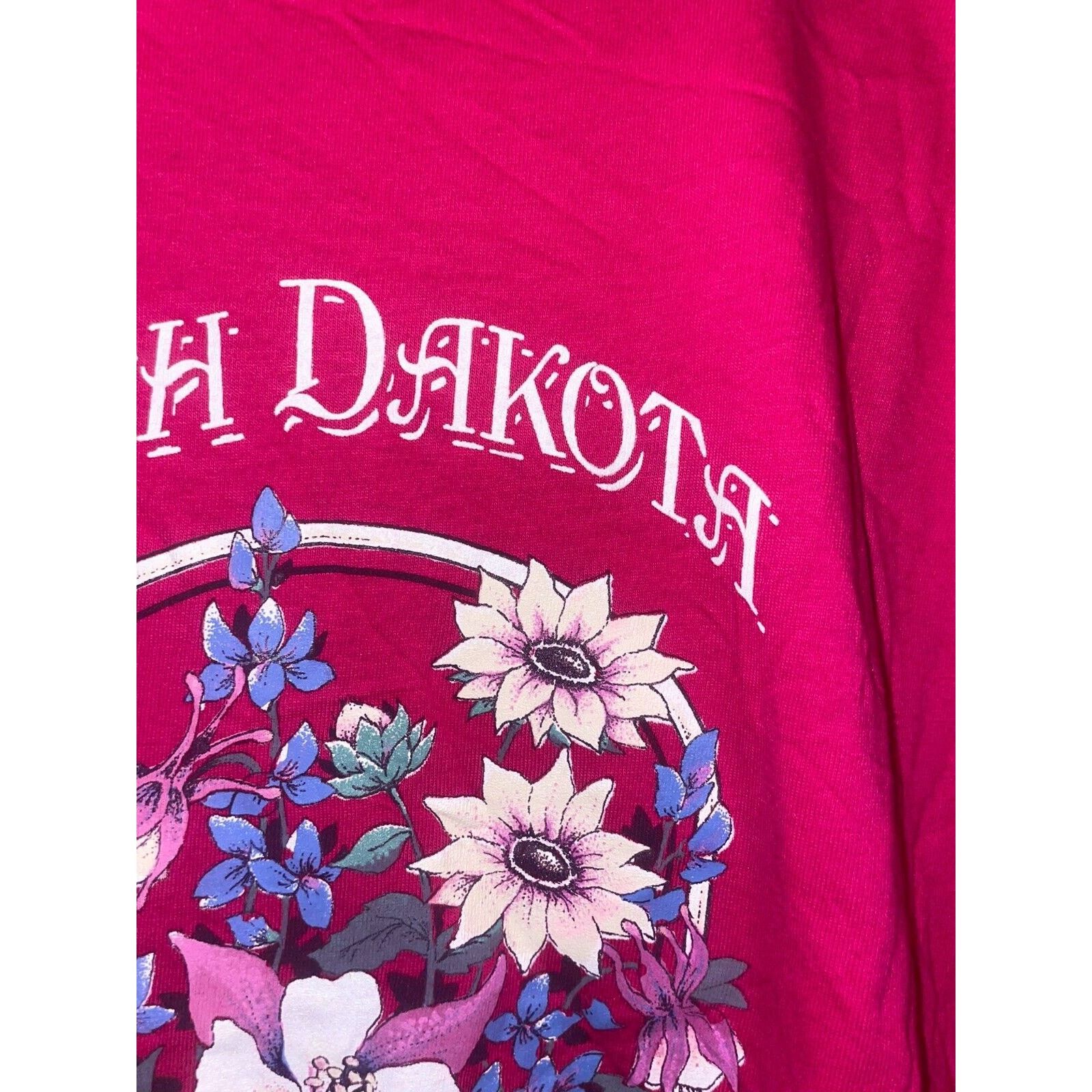 Jerzees Vintage North Dakota Shirt Wild Flowers Pink Tee VTG 90s L Size US L / EU 52-54 / 3 - 4 Thumbnail