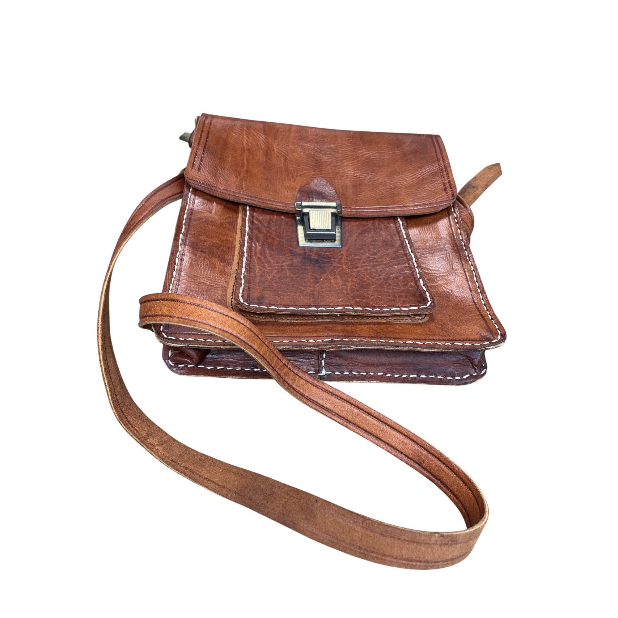 Other VTG unbranded womans brown leather adjustable crossbody bag Size ONE SIZE - 16 Thumbnail