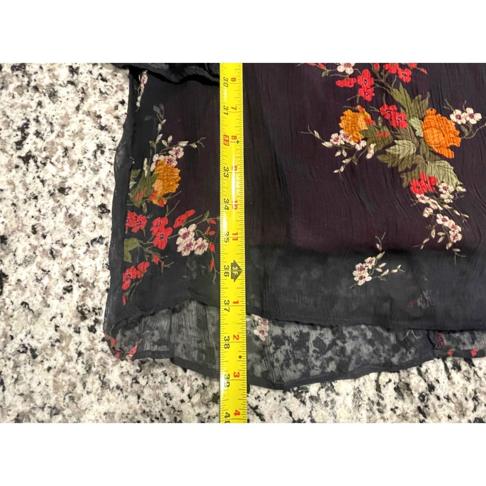 Vintage Sundance Dress Womens S size Ombre Floral Chiffon Bell Sleeve Vandenberg Size S / US 4 / IT 40 - 3 Thumbnail