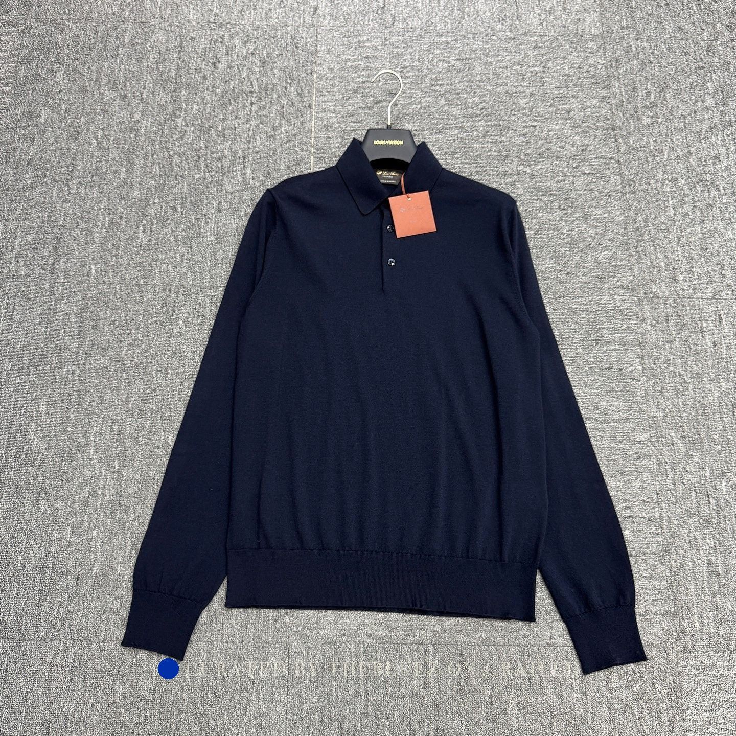 Loro Piana Blue Long Sleeve Polo Shirt Size S Size US S / EU 44-46 / 1 - 1 Thumbnail