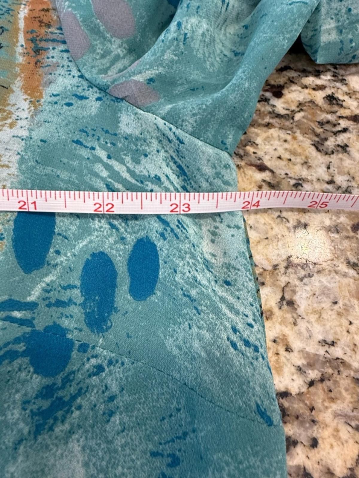 Ambrosi Studio Ambrosia semi sheer long sleeves top peacock colors SZ 14 Size XL / US 12-14 / IT 48-50 - 10 Thumbnail