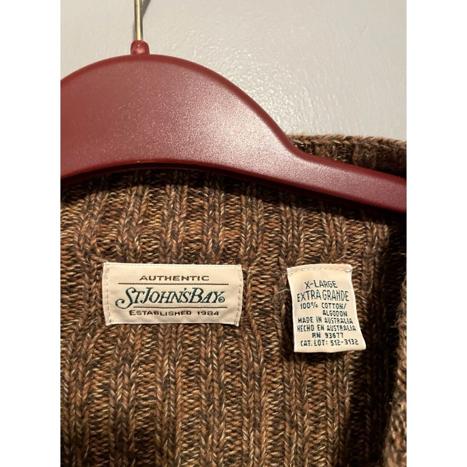 Vintage VINTAGE St John’s Bay Sweater Mens XL Brown Striped Knit Pullover Y2K USA (A515) Size US XL / EU 56 / 4 - 3 Thumbnail
