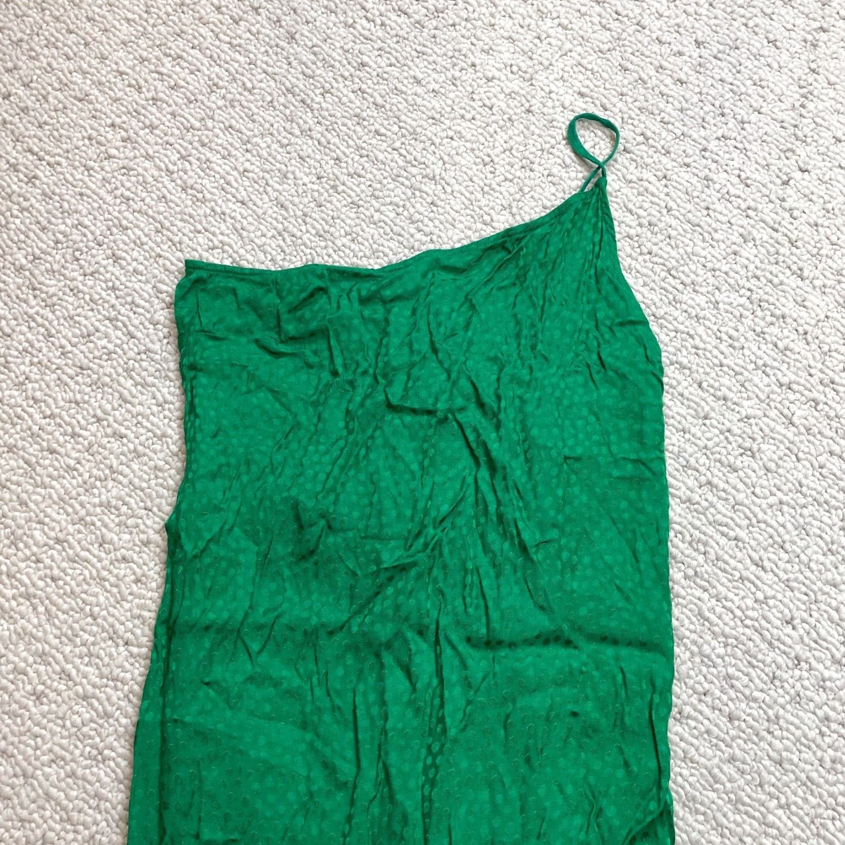 Bcbgmaxazria VINTAGE BCBGMAXAZRIA Maxi Dress Womens XS Green Asymetric Sleeve Long Belted Tie Ladies Size XS / US 0-2 / IT 36-38 - 6 Thumbnail