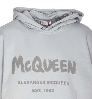 Alexander McQueen o1y1024 Hooded Sweatshirt In Light Grey Size US XL / EU 56 / 4 - 4 Thumbnail