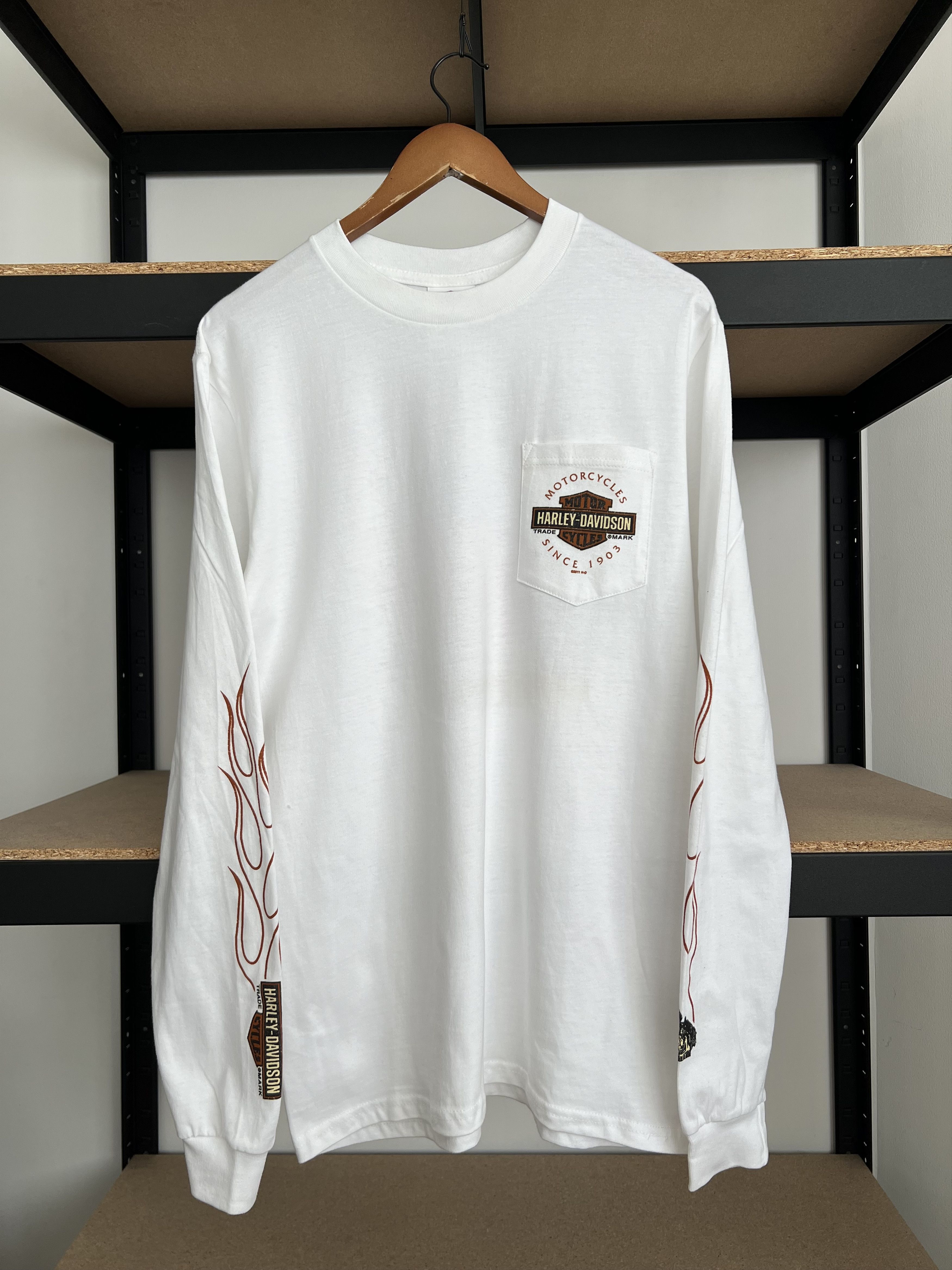 Vintage 2011 Harley Davidson Pocket Flame Fire Florida Long