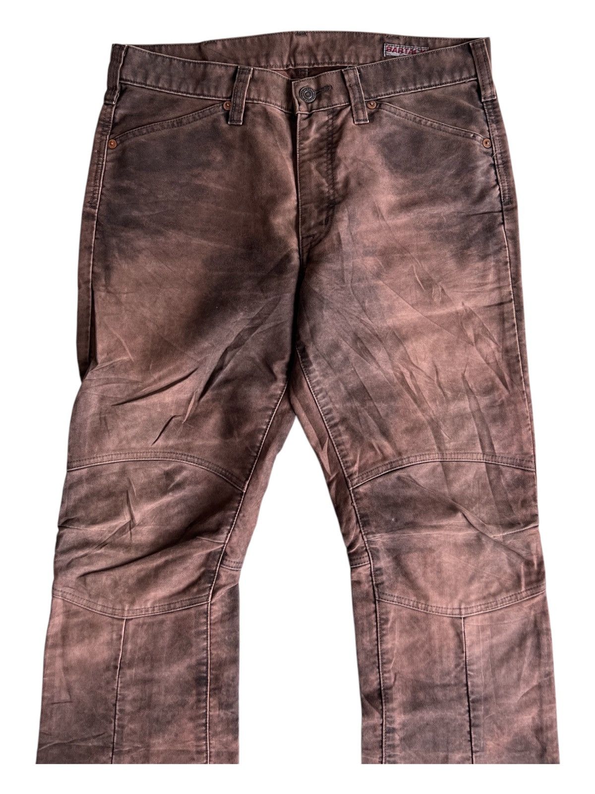 Isamu Katayama Backlash Y2K Barack Super Flare Knee Paded Stone Wash Biker Pants Size US 32 / EU 48 - 3 Thumbnail