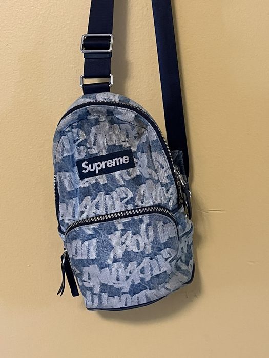 Supreme Supreme Fat Tip Jacquard Denim Sling Bag | Grailed