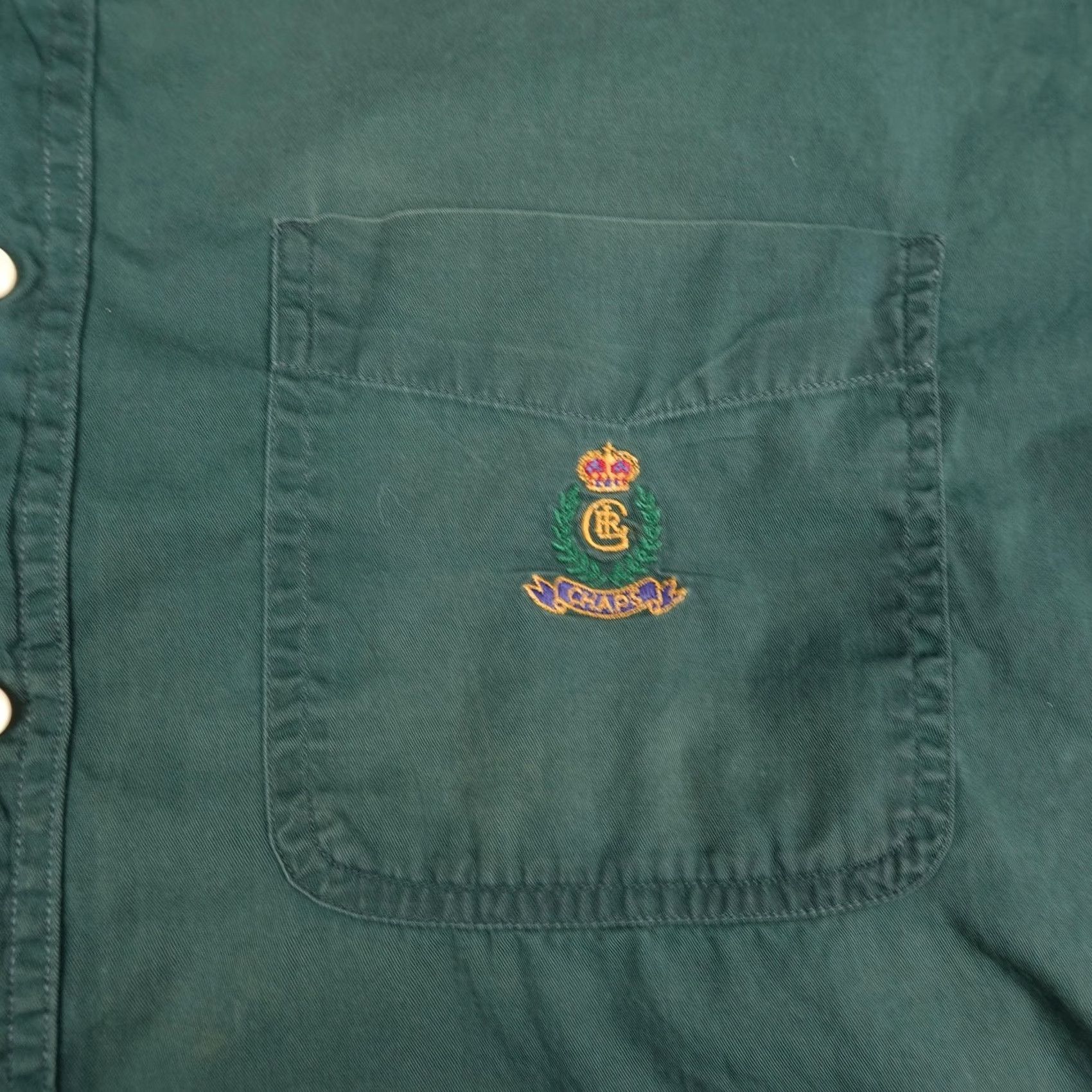 Polo Ralph Lauren Polo Ralph Lauren Shirt Mens Large Green Twill Crest Button Up 90s Short Sleeve Size US L / EU 52-54 / 3 - 5 Thumbnail