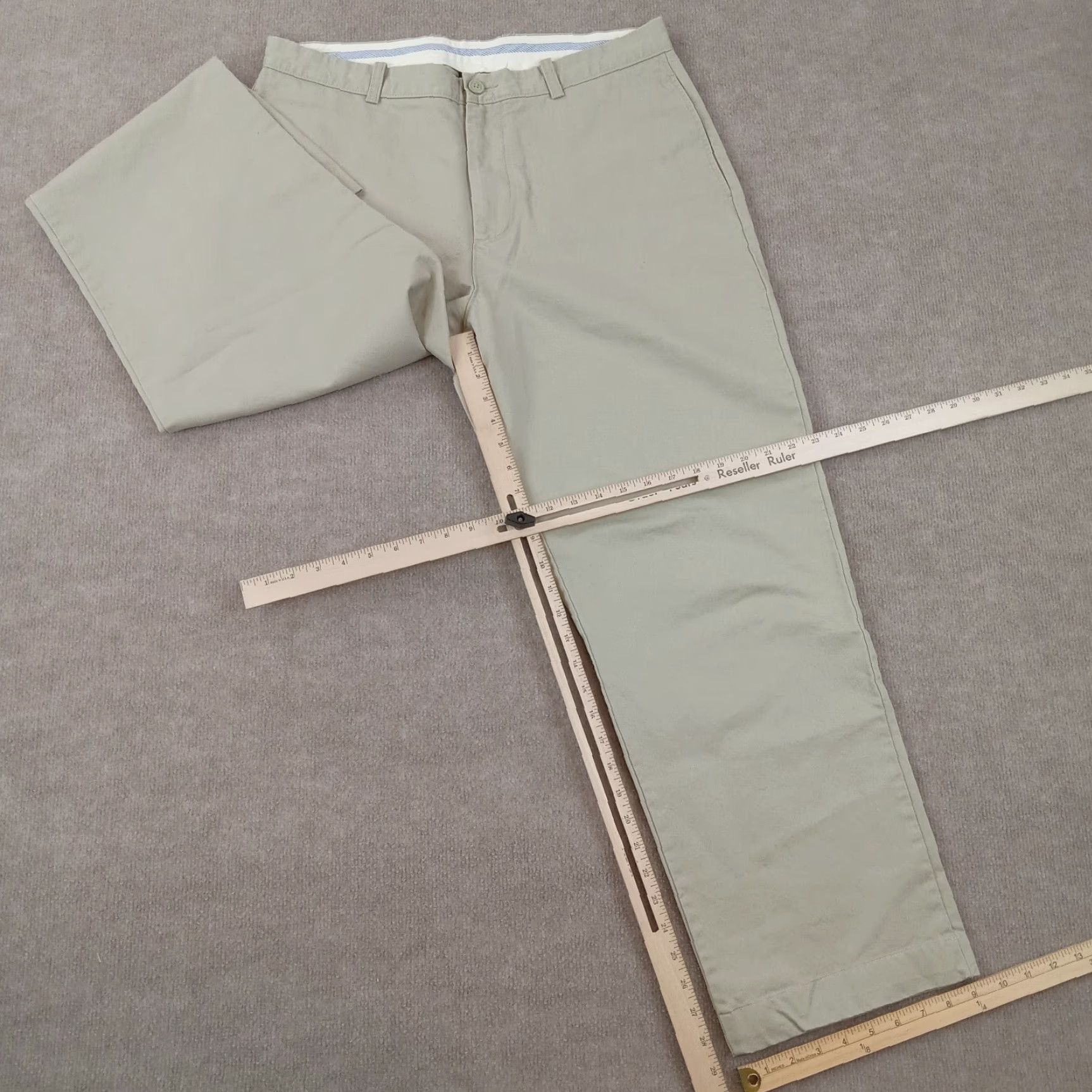 J.Crew J Crew Mens Chino Pants 36x29 Extra Large XL Beige Khaki Straight Leg Relaxed Fit Size US 35 - 4 Thumbnail