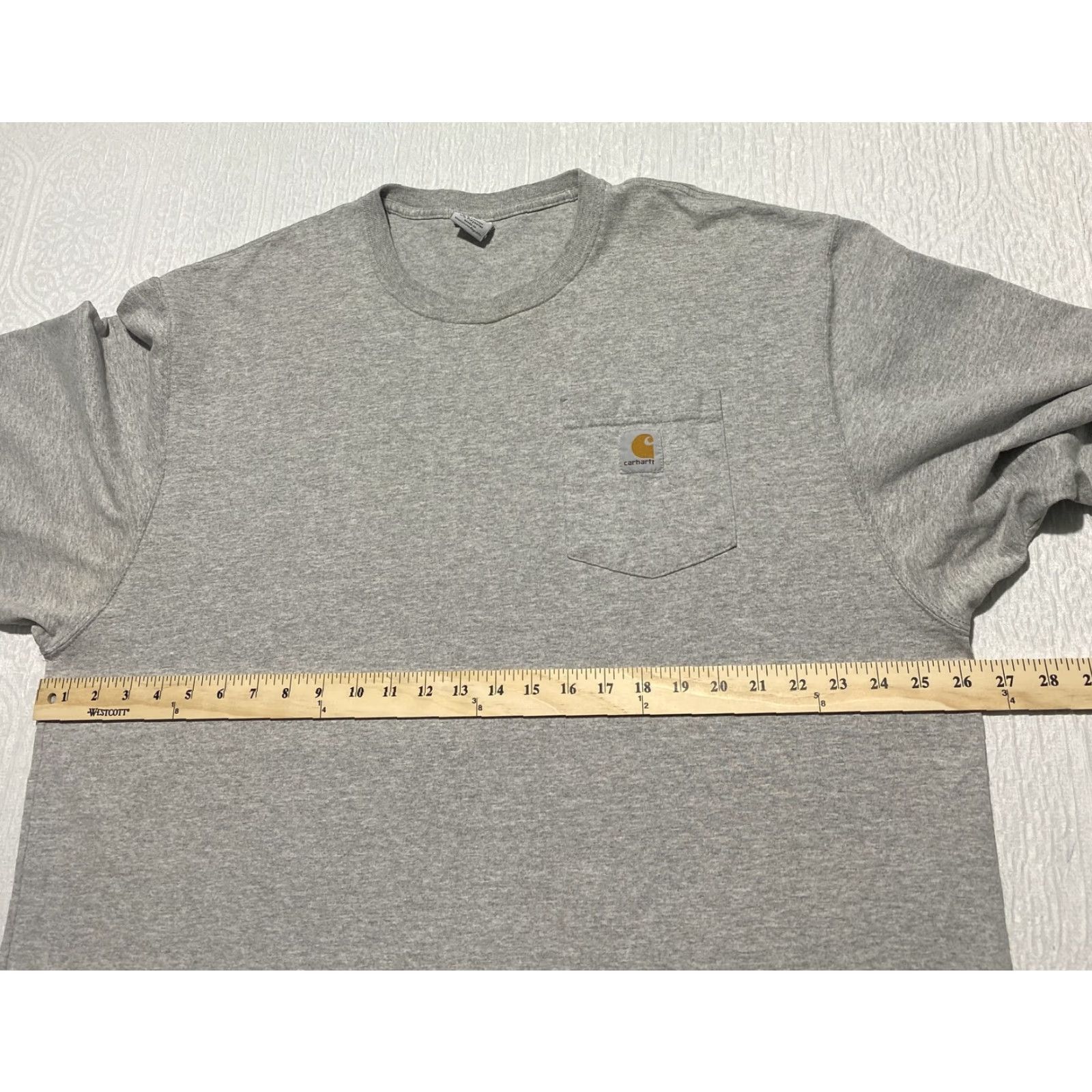 Carhartt VINTAGE? No — Carhartt Shirt Mens XL Gray Long Sleeve Pocket Workwear Crewneck Heavyweight Size US XL / EU 56 / 4 - 4 Thumbnail