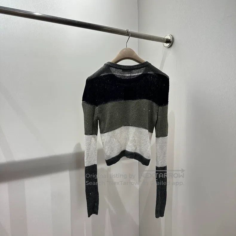 Brunello Cucinelli Brunello Cucinelli Lace Linen Striped Knit Long Sleeve Size S / US 4 / IT 40 - 2 Thumbnail