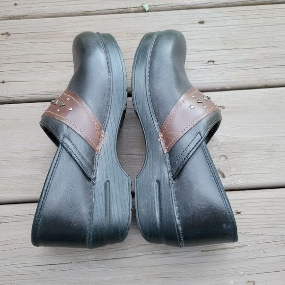 Dansko Dansko Professional Pavan 2 Tone Black Brown Leather Heritag Size US 10.5 / IT 40.5 - 3 Thumbnail