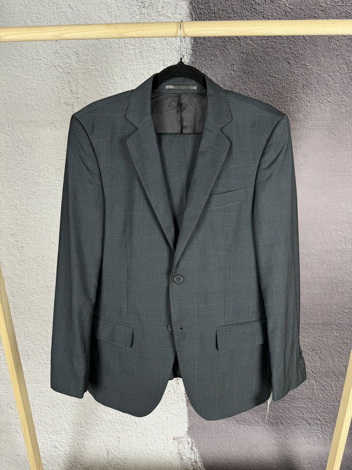 Nazareno Gabrielli BNWT Nazareno Gabrielli checkered grey 2 button wool suit Size 38R - 1 Thumbnail