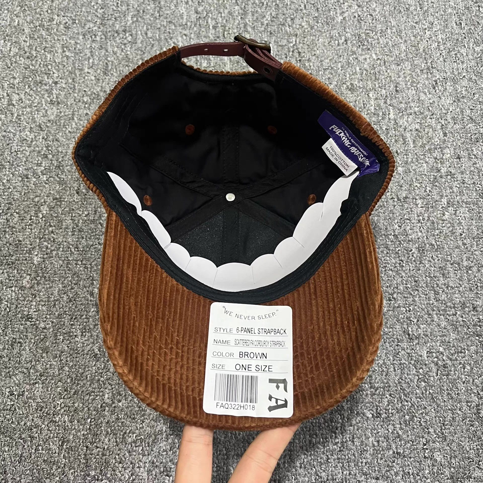 Fucking Awesome FuckingAwesomeEmbroideredCorduroyCurvedBrim Baseball Cap Q7 Size ONE SIZE - 3 Thumbnail