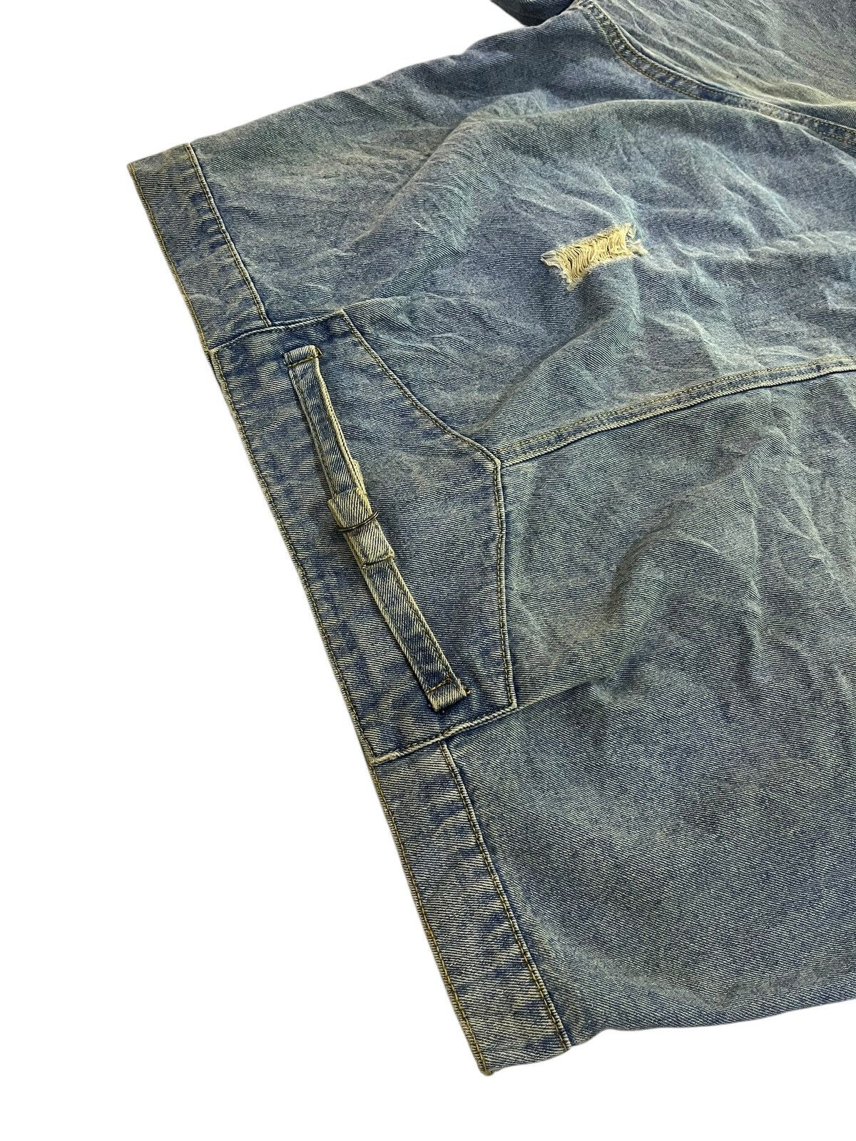 If Six Was Nine × Japanese Brand × Le Grande Bleu (L.G.B.) ROSE DISTRESSED BAGGY DENIM JACKET Size XL / US 12-14 / IT 48-50 - 10 Thumbnail