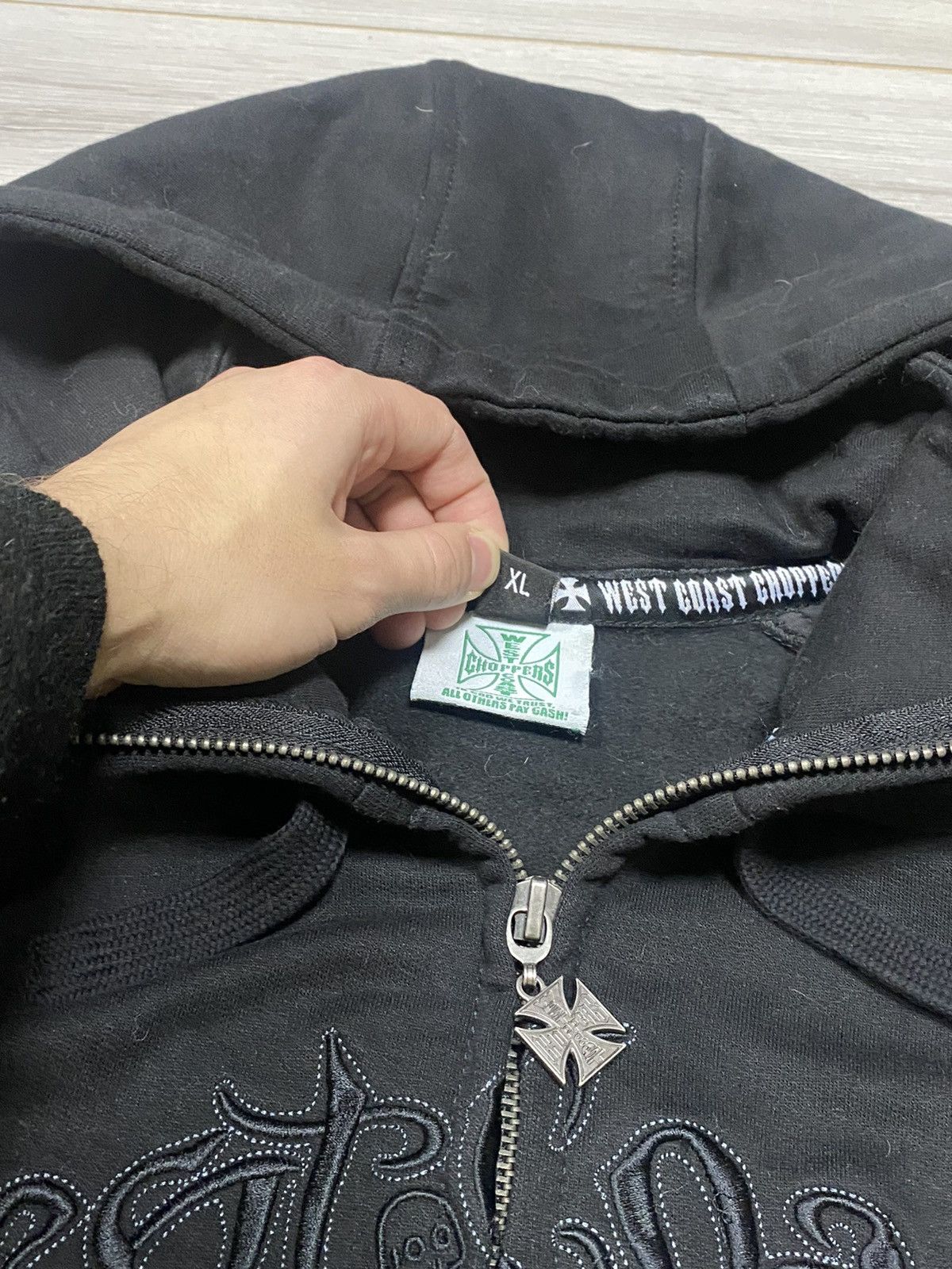 West Coast Choppers West Coast Choppers heavy vintage zip biker hoodie cross Size US XL / EU 56 / 4 - 4 Thumbnail