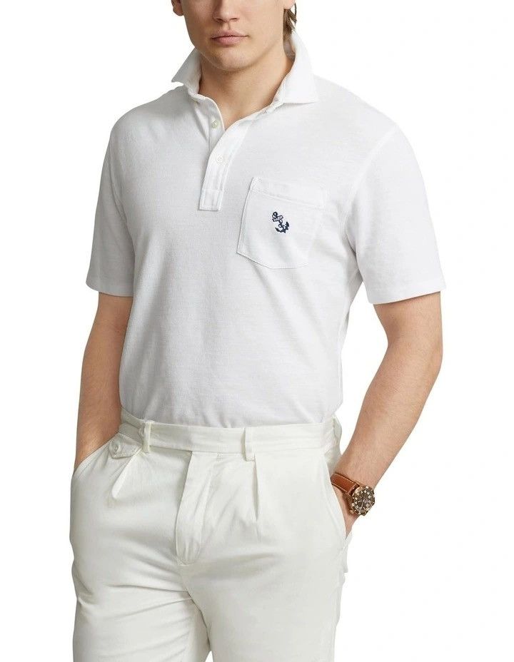 Polo Ralph Lauren Polo Ralph Lauren Classic Fit Anchor Mesh Shirt White XL Size US XL / EU 56 / 4 - 2 Thumbnail