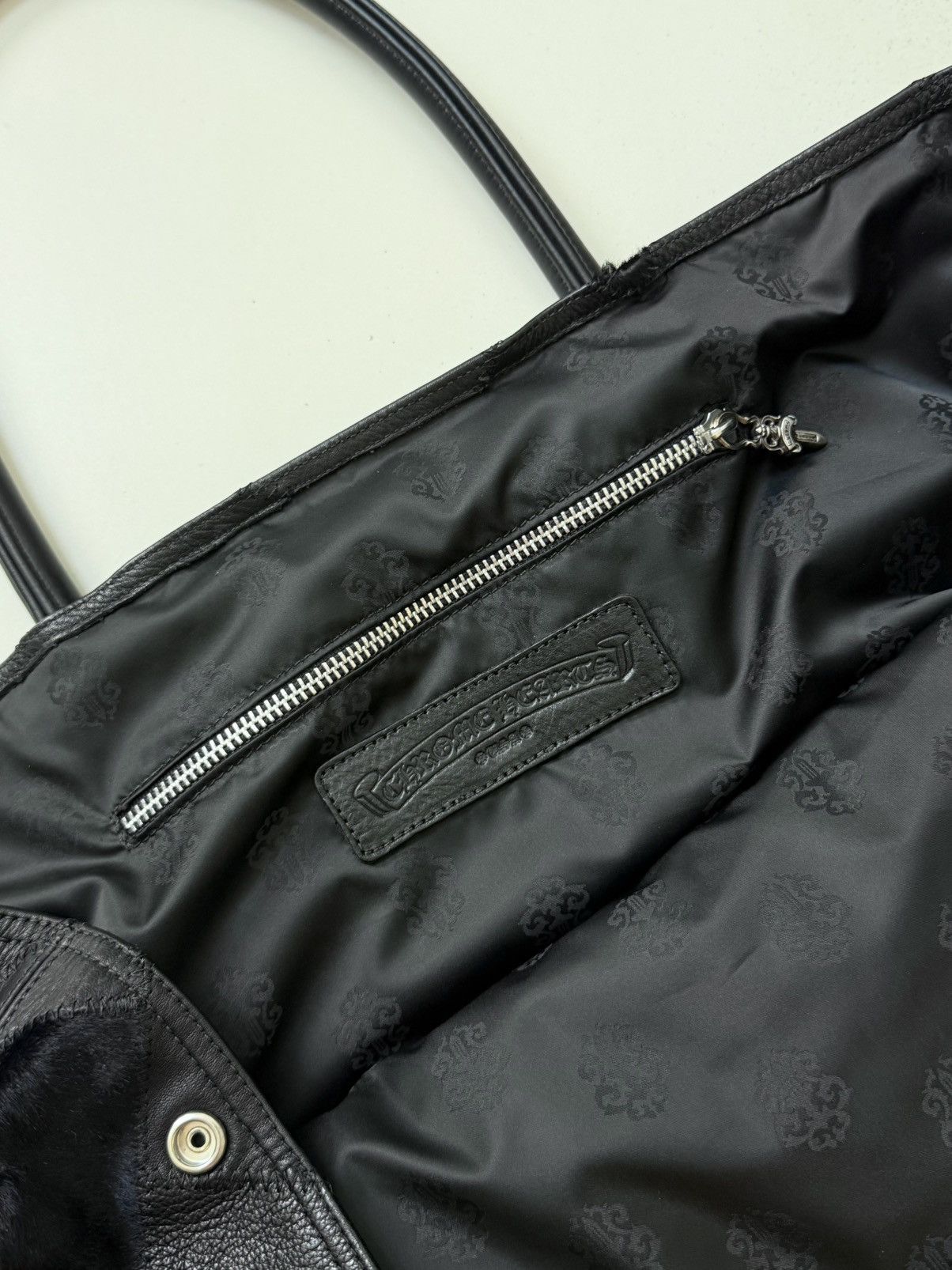 Chrome Hearts Cemetery Cross Patch Double Snap Tote Bag Size ONE SIZE - 12 Thumbnail