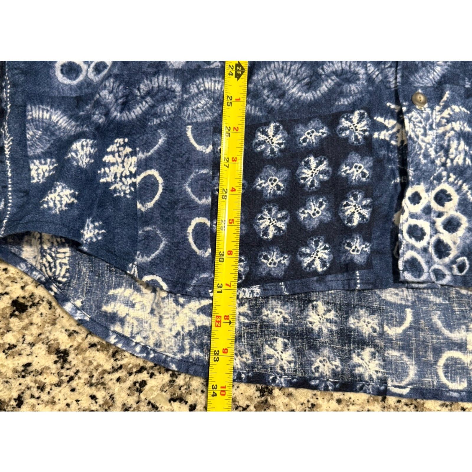 Tommy Bahama Tommy Bahama Shirt Men XXL Blue Pina Shibori Hawaiian Floral Long Sleeve Linen Button-Up Size US XXL / EU 58 / 5 - 3 Thumbnail