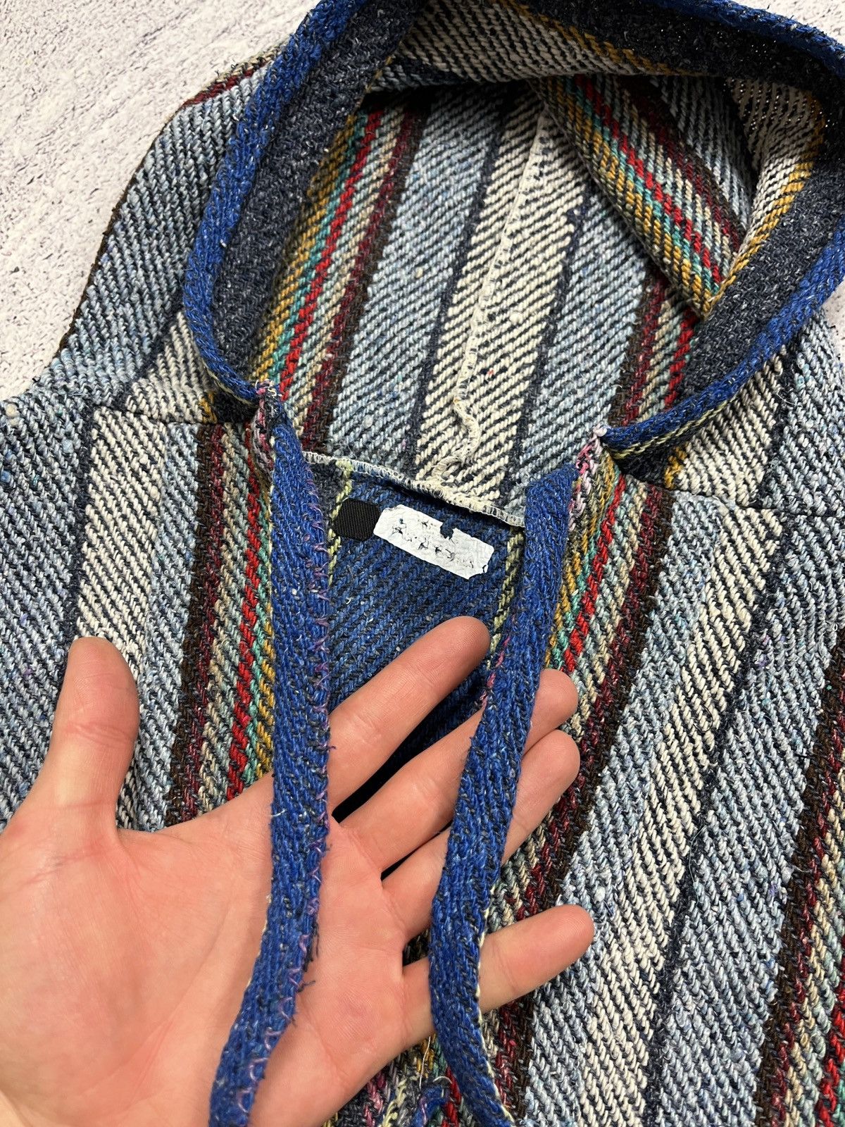 Japanese Brand × Vintage Vintage 90’s Navajo Style Cable Knit Patchwork Hoodie Rare Size US L / EU 52-54 / 3 - 11 Thumbnail