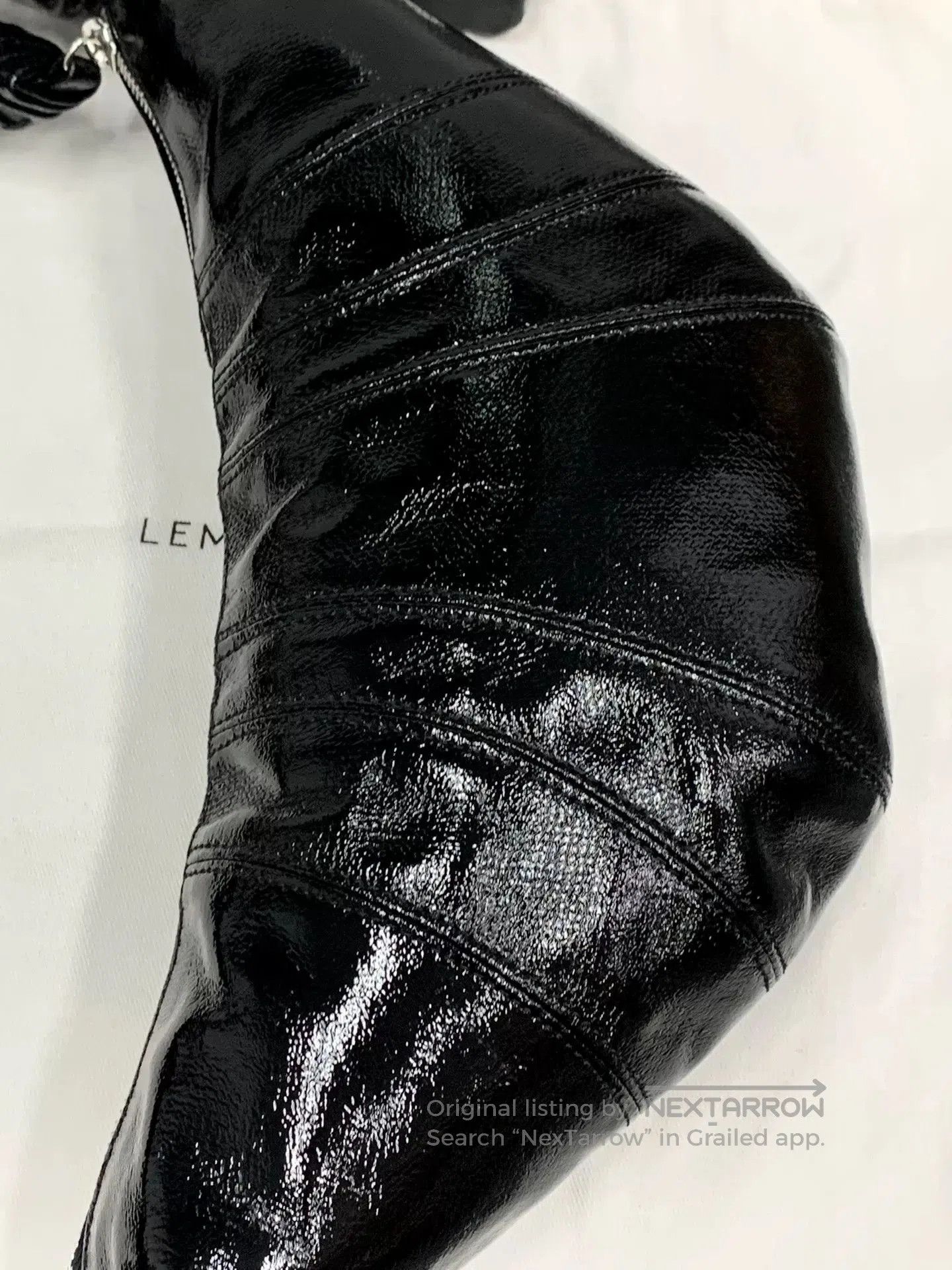 Lemaire Lemaire Small Black Coated Croissant Bag. Size ONE SIZE - 7 Thumbnail