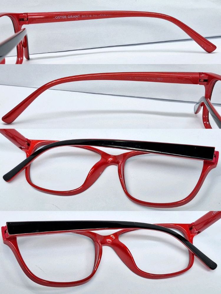 Foster Grant FOSTER GRANT NS1022 Glasses Frame Black & Red Unisex 52mm Size ONE SIZE - 4 Thumbnail