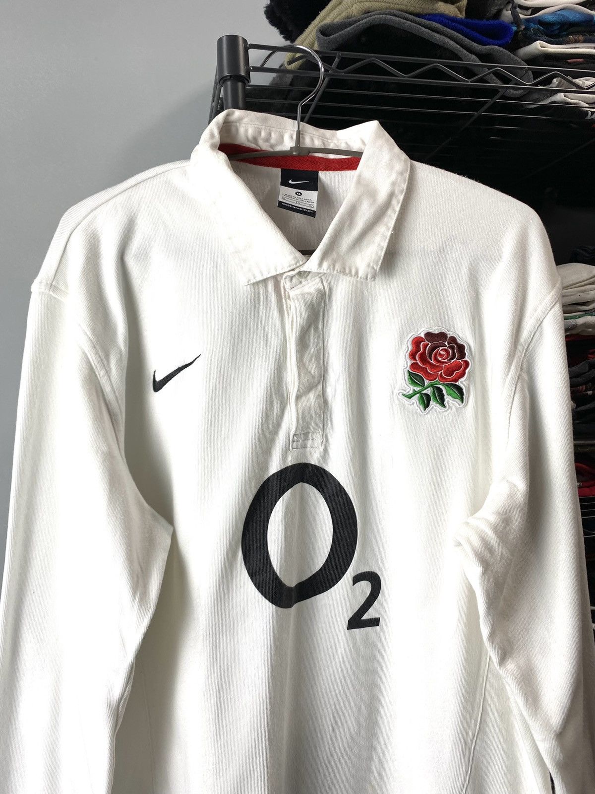 Nike × Vintage Vintage 00’s Nike England O2 Rugby Longsleeve Size US XL / EU 56 / 4 - 2 Thumbnail