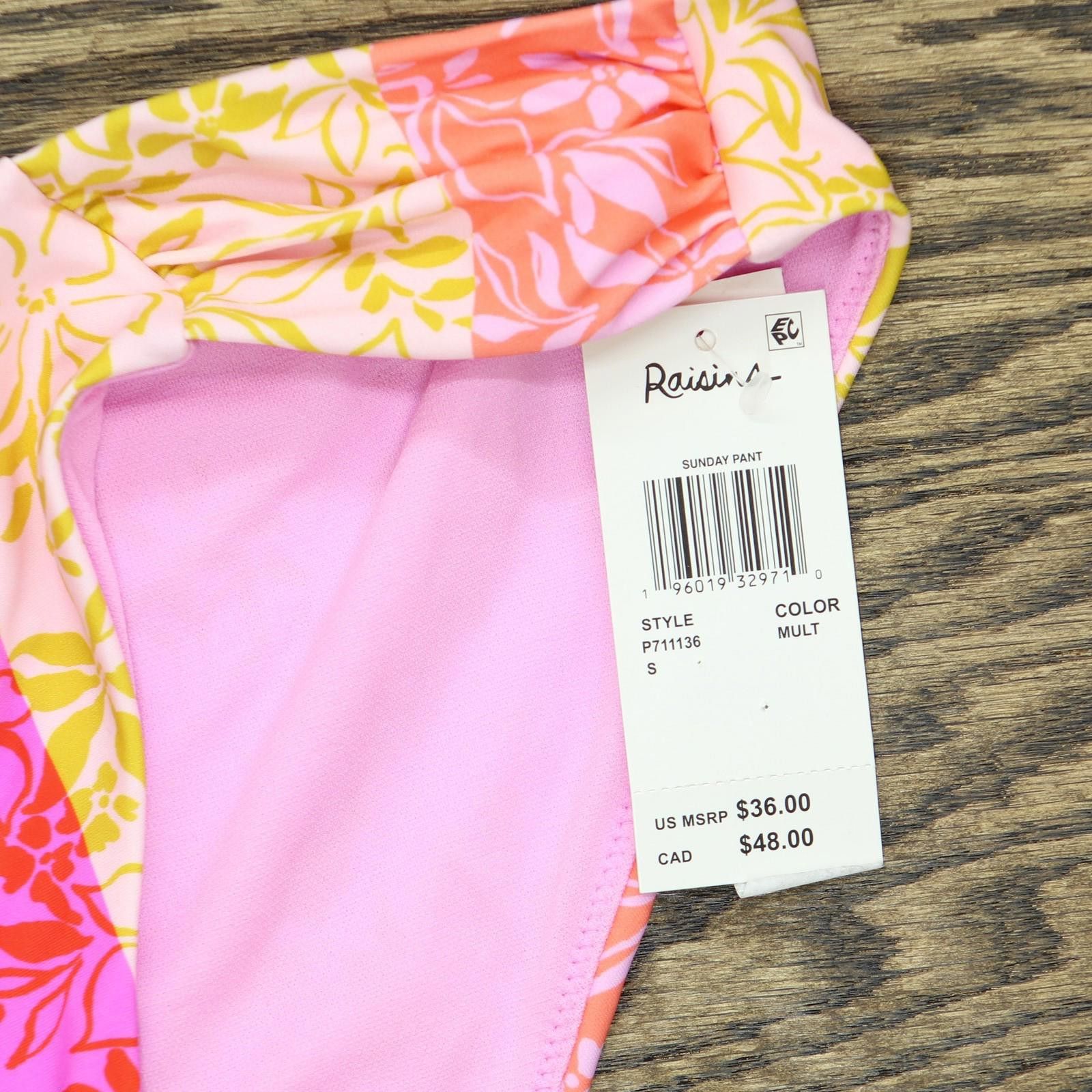 Other Nwt Raisins Ruched-side Bikini Bottoms P711136 Pink Multi S Size ONE SIZE - 3 Thumbnail