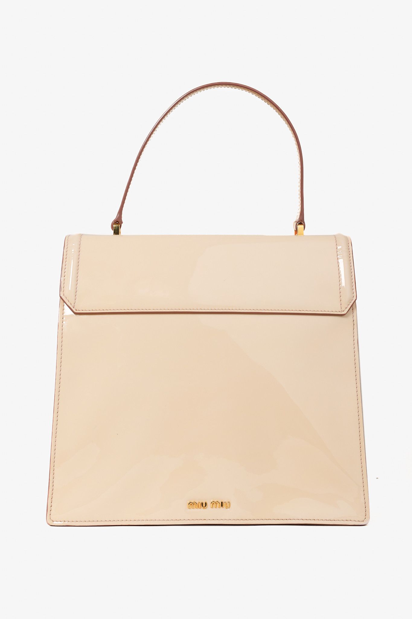 Miu Miu Miu Miu Gemma Vernice Leather Top-Handle Flap Bag Size ONE SIZE - 4 Thumbnail